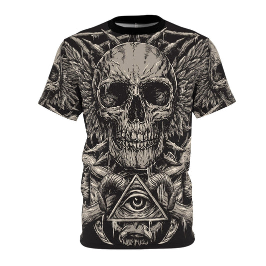 Gothic Skull Unisex Cut & Sew Tee (AOP) - Lizard Vigilante