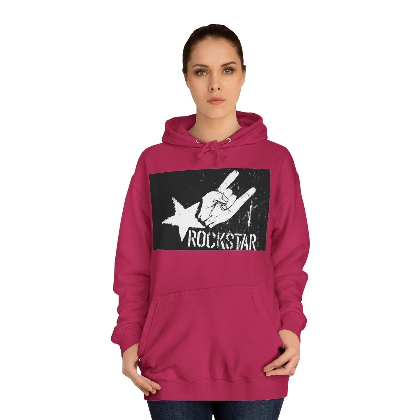 Rock Star Hand Sign Unisex College Hoodie - Lizard Vigilante