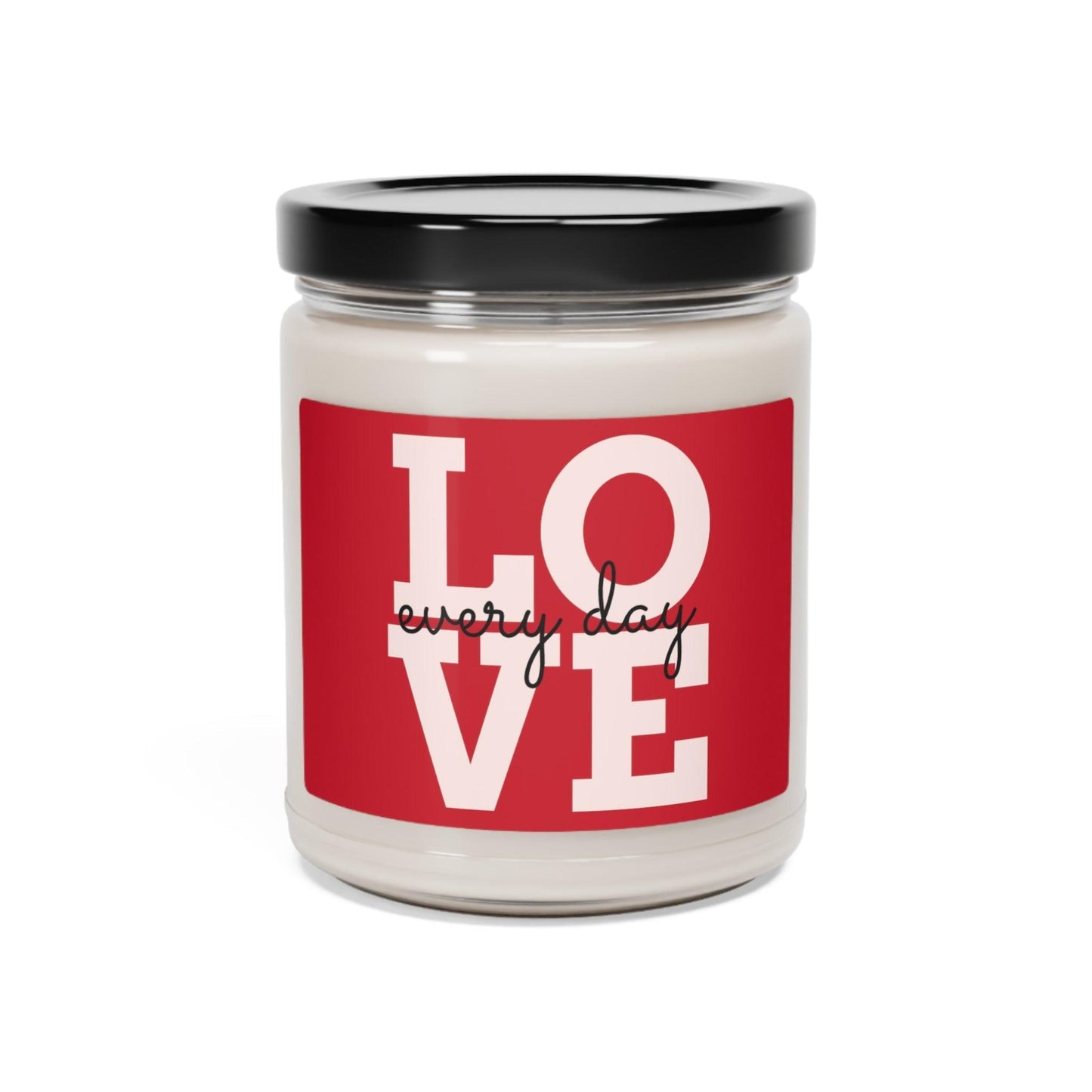 Red LOVE every day Valentine’s Day Scented Soy Candle, 9oz - Lizard Vigilante