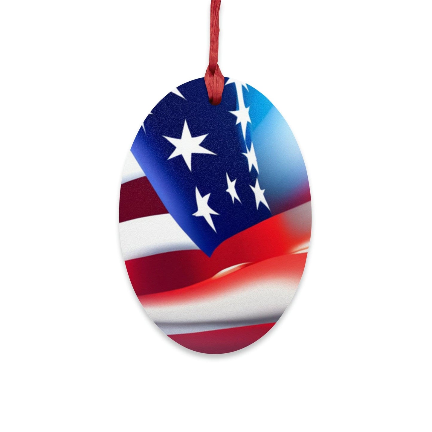 American Flag Red White And Blue Old Glory Wooden Ornaments, 6 Shapes - Lizard Vigilante