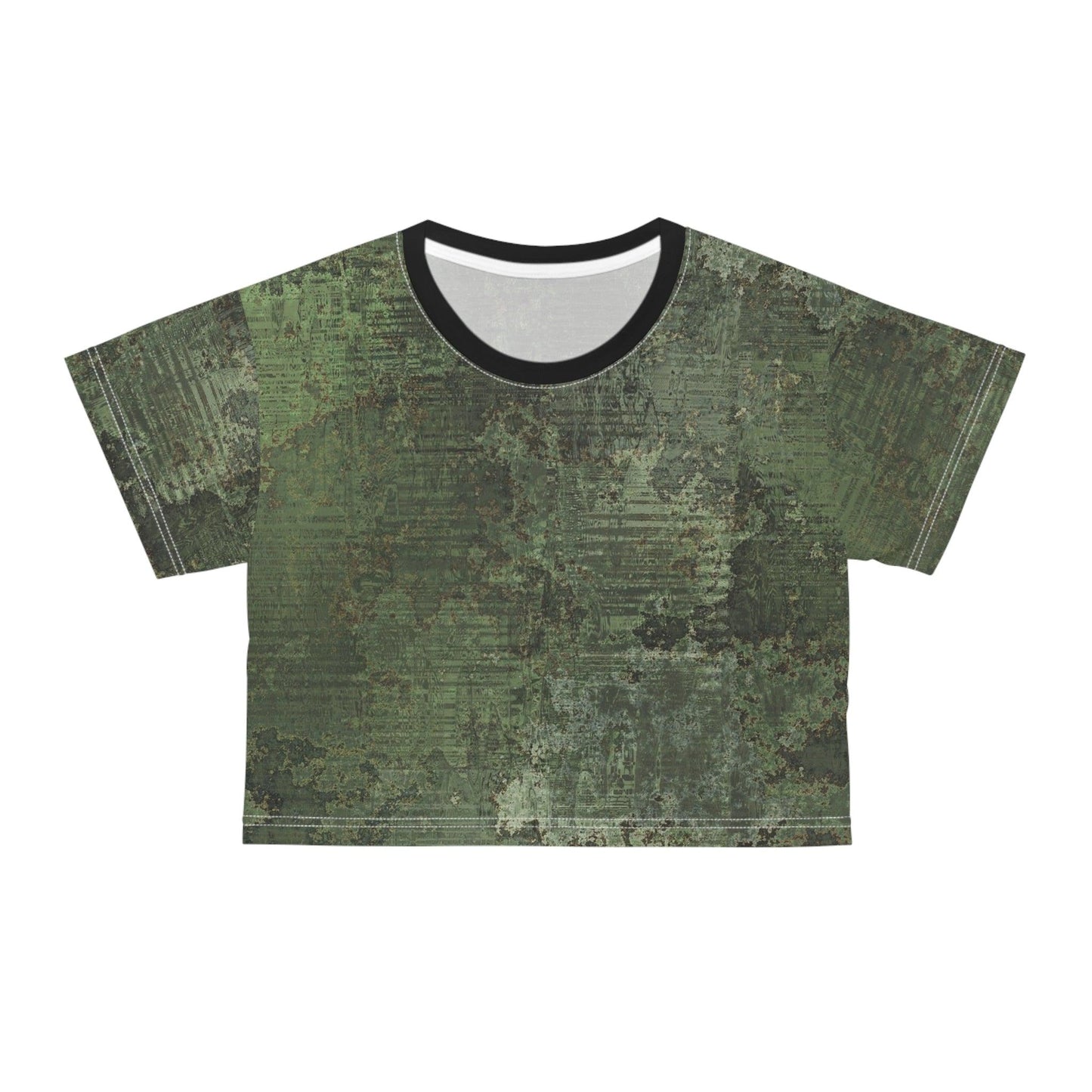 Dirty Green Camo Army Crop Tee - Lizard Vigilante