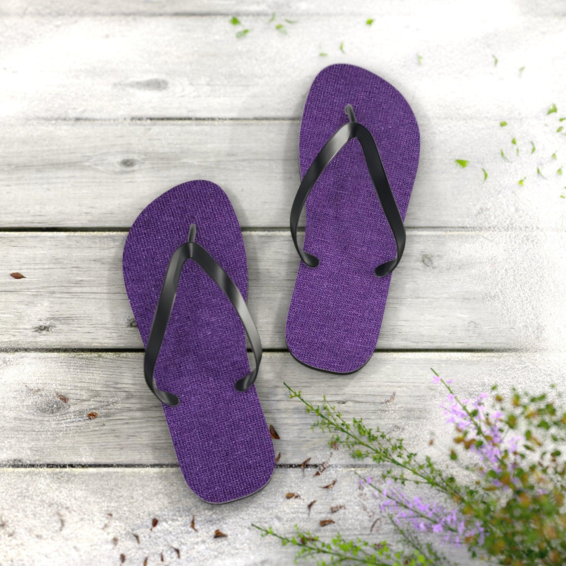 Faux Purple Silk Flip Flops - Lizard Vigilante