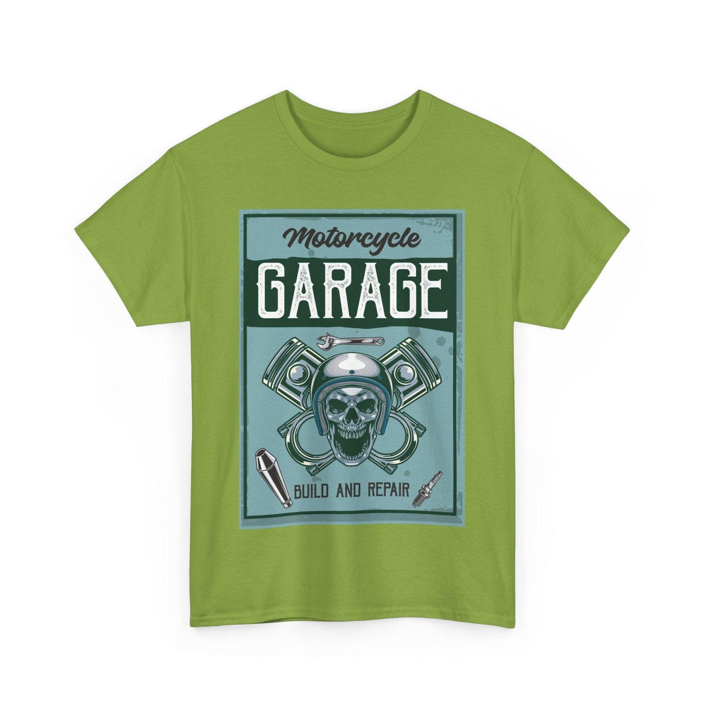 Motorcycle Garage Unisex Heavy Cotton Tee - Lizard Vigilante