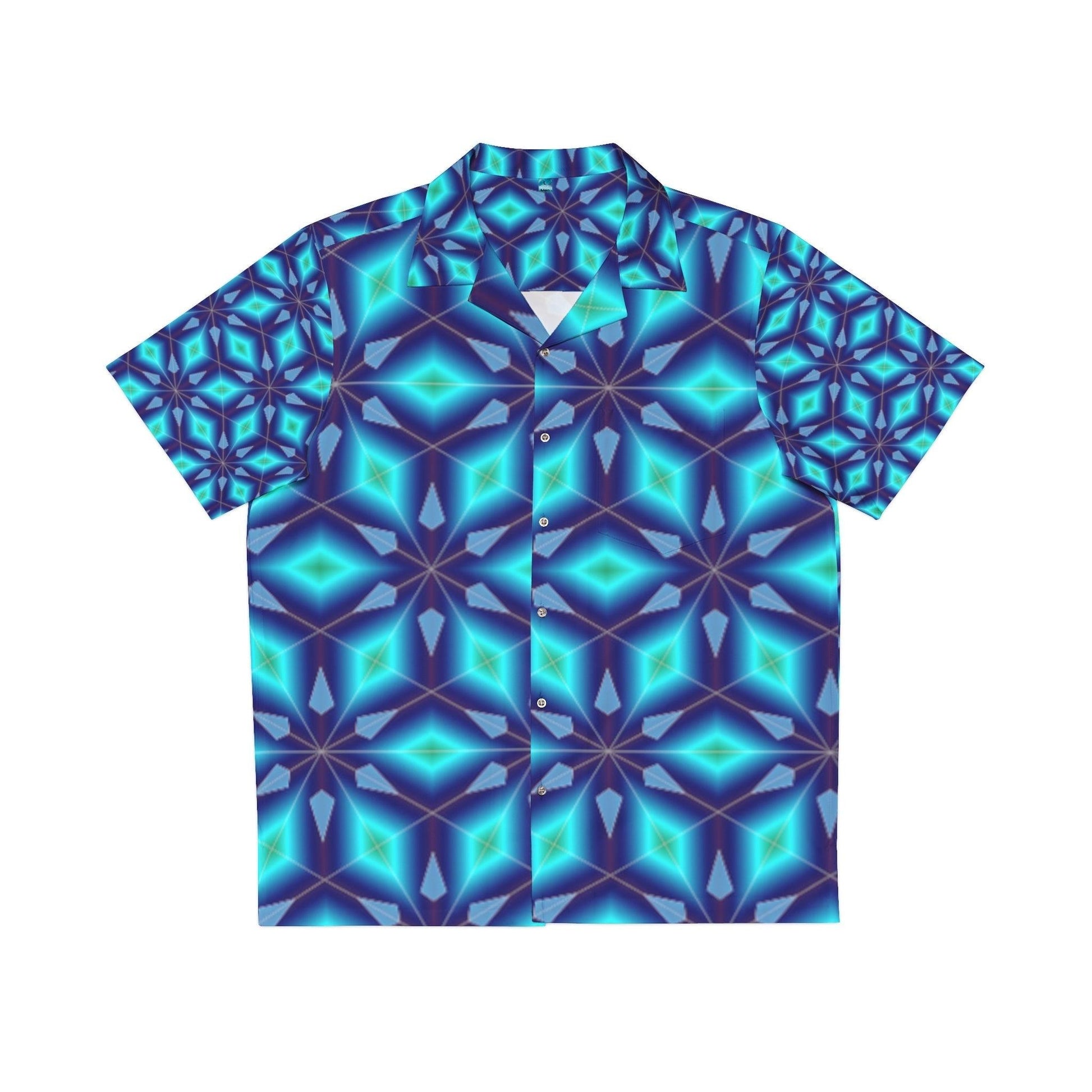 Men's Bleu Diamond Hawaiian Shirt - Lizard Vigilante