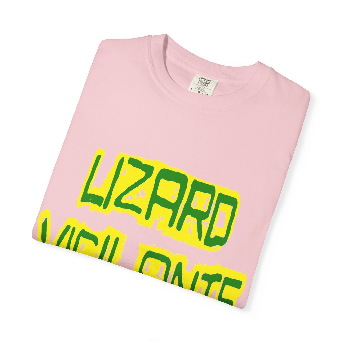 Lizard Vigilante Graphic T-Shirt — Bold Green & Yellow Streetwear Tee