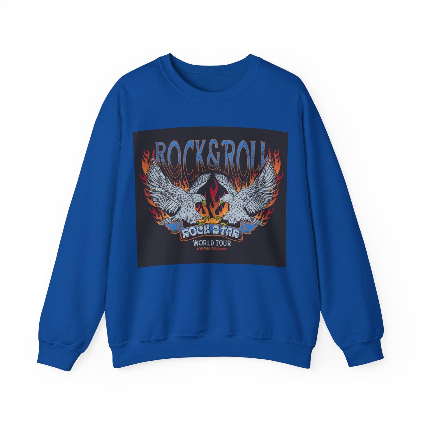 Rock & Roll Rock Star Unisex Heavy Blend™ Crewneck Sweatshirt - Lizard Vigilante