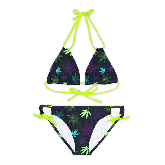 Happy Strappy Pot Leaf Bikini Set | We'd Buy - Premium All Over Prints from Printify - Just $62.99! Shop now at Lizard Vigilante