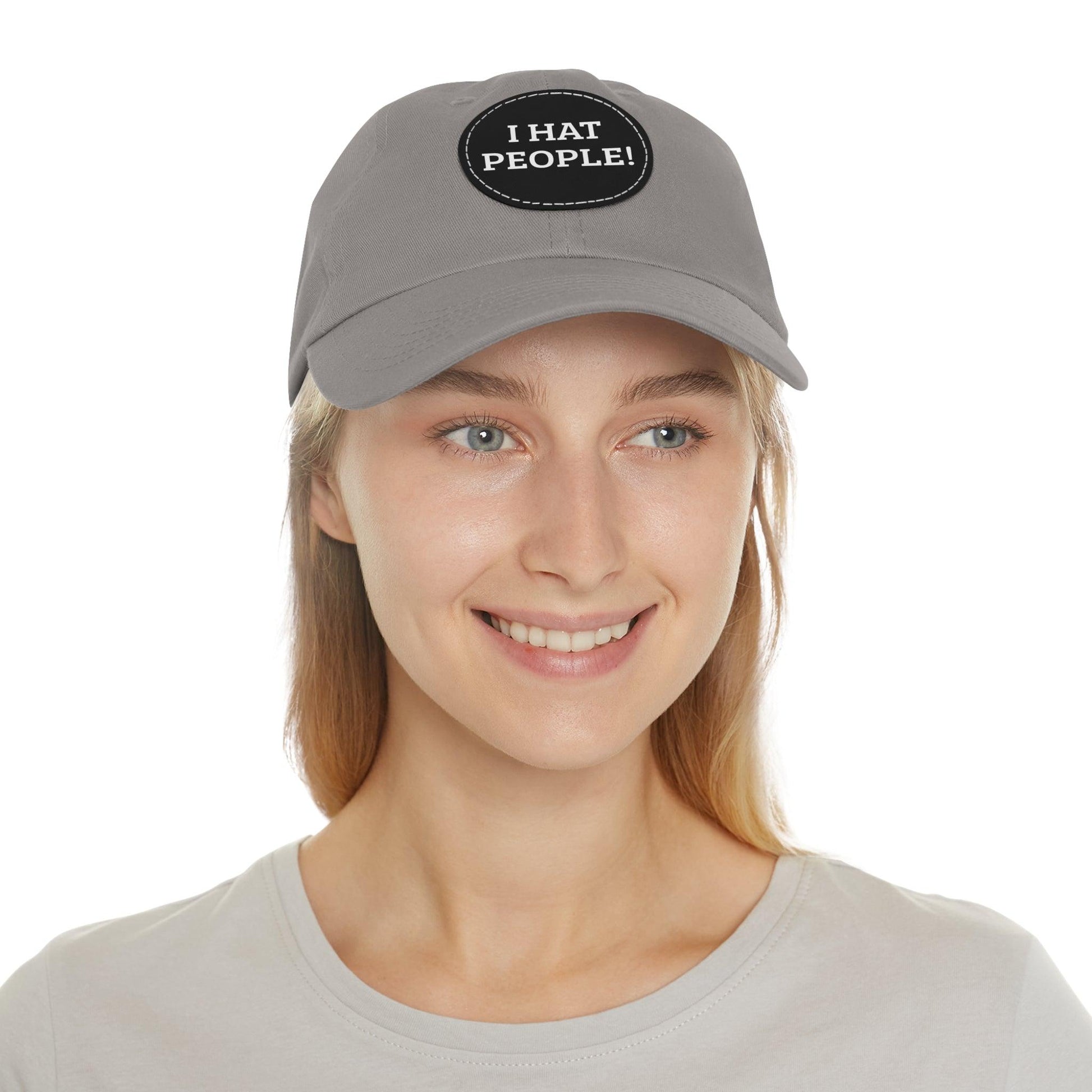 I HAT PEOPLE! Dad Hat with Leather Patch (Round) - Lizard Vigilante