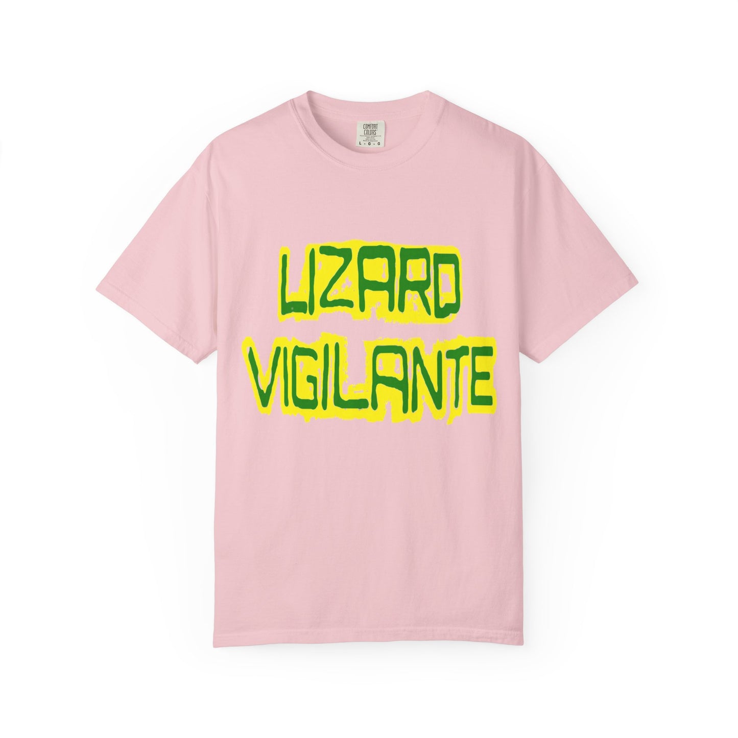 Lizard Vigilante Graphic T-Shirt — Bold Green & Yellow Streetwear Tee