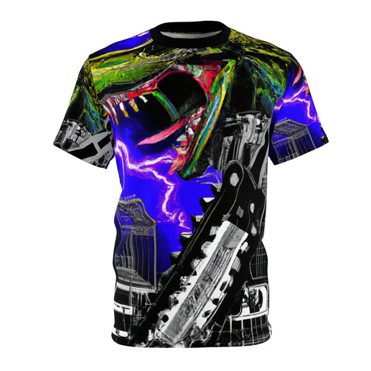 Lizard Vigilante Metal Unisex Cut & Sew Tee (AOP) - Lizard Vigilante