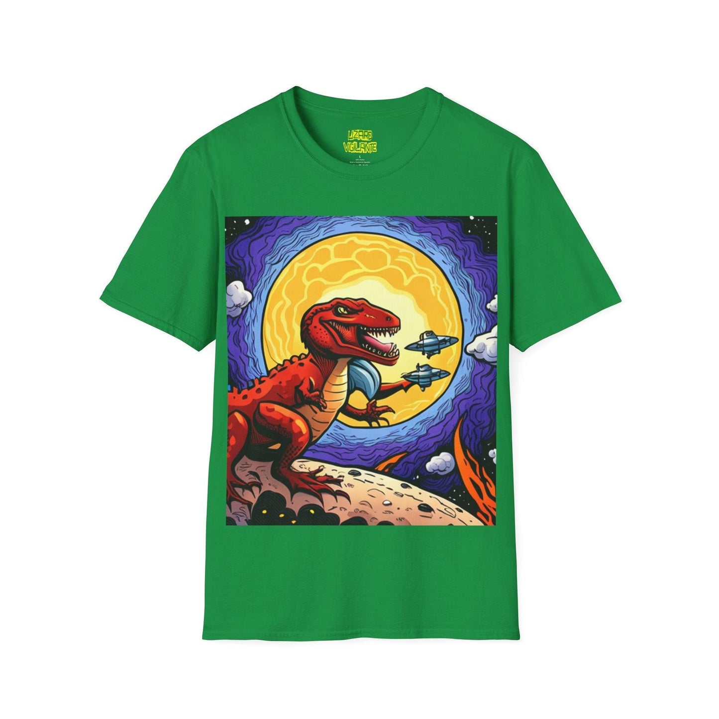 Lizard-saur Plays With Spacecraft Unisex Softstyle T-Shirt - Lizard Vigilante