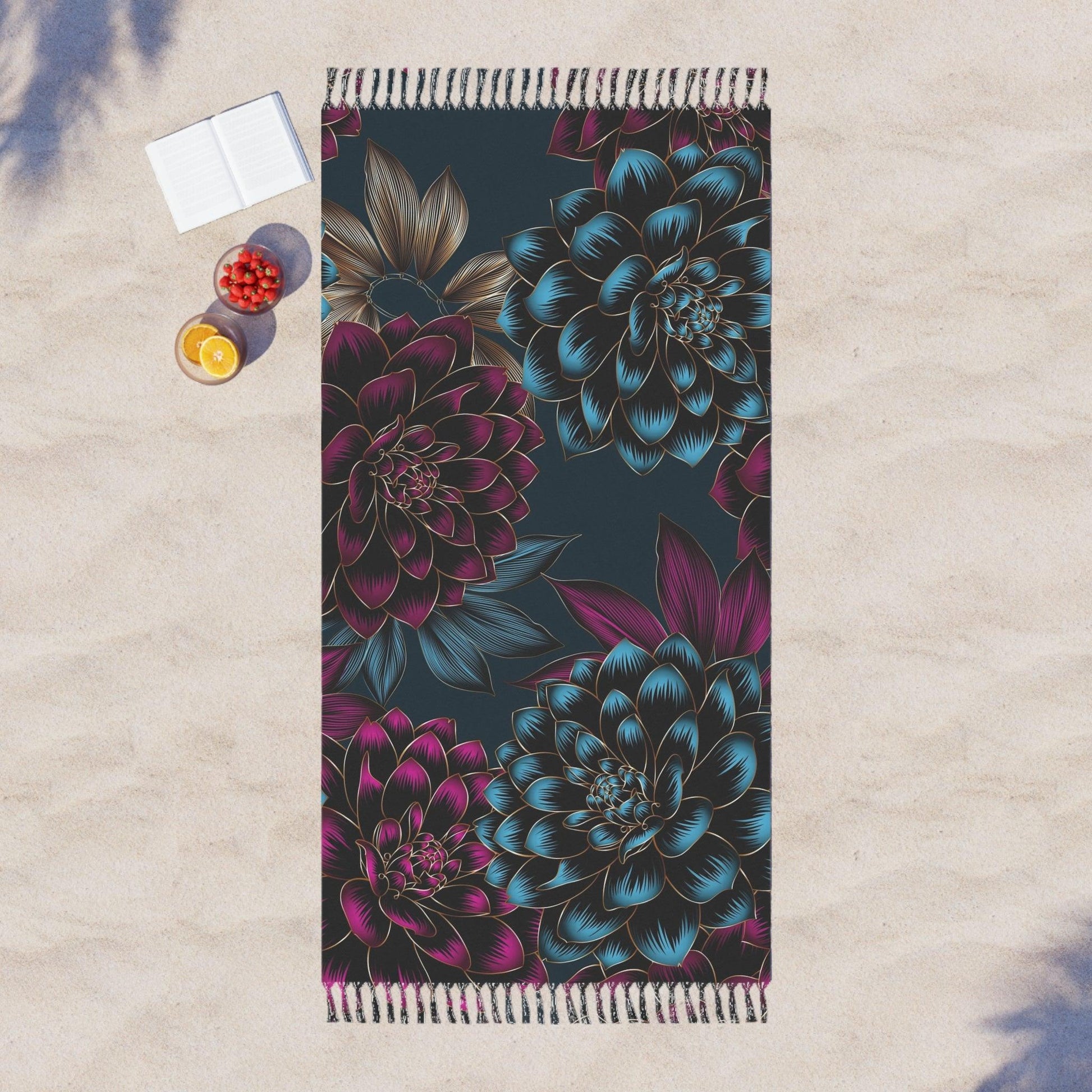 Deep Floral Boho Beach Cloth - Lizard Vigilante