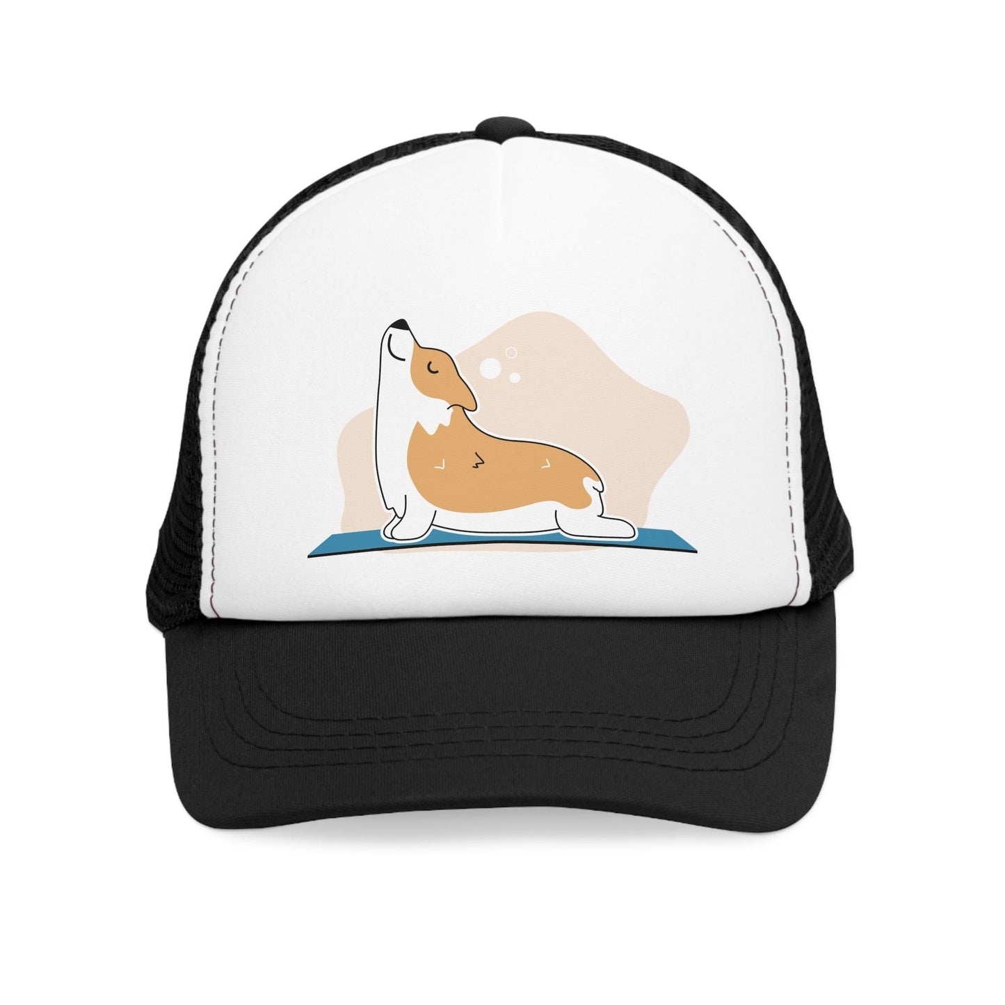 Downward Dog Cartoon Graphic Mesh Cap - Lizard Vigilante