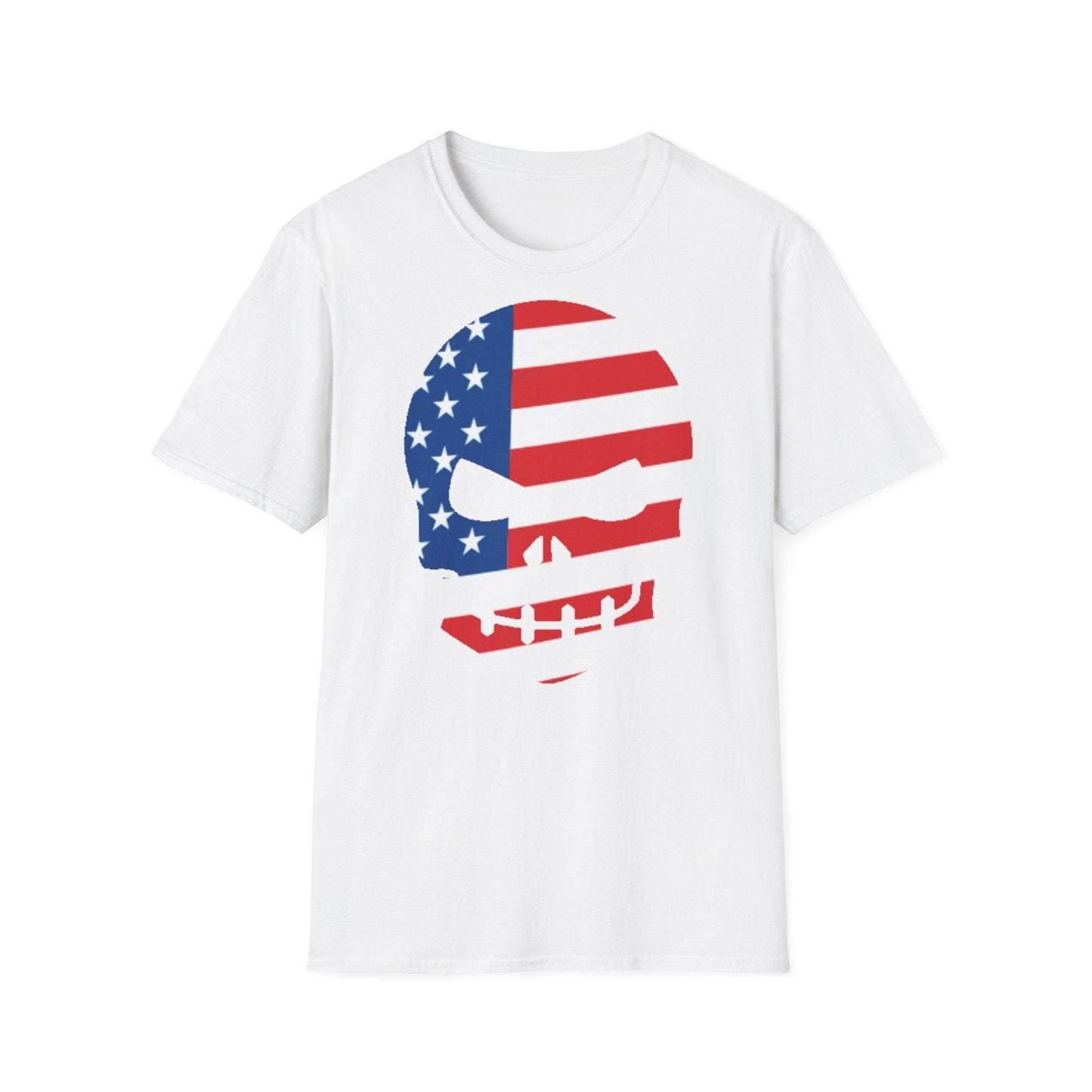 Skull American Flag Graphic Unisex Softstyle T-Shirt - Lizard Vigilante