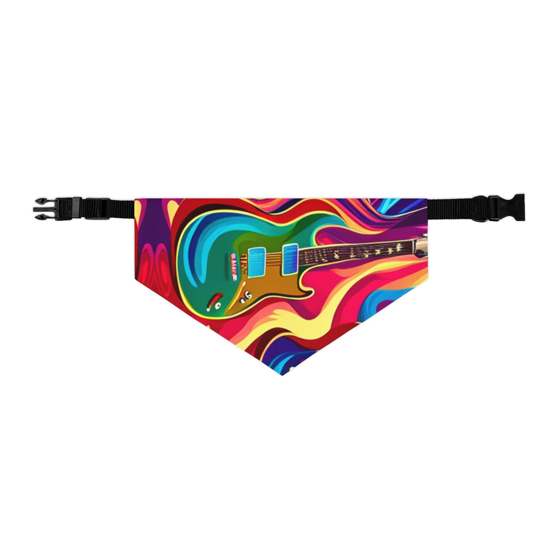 Psychedelic Electric Guitar Pet Bandana Collar - Lizard Vigilante