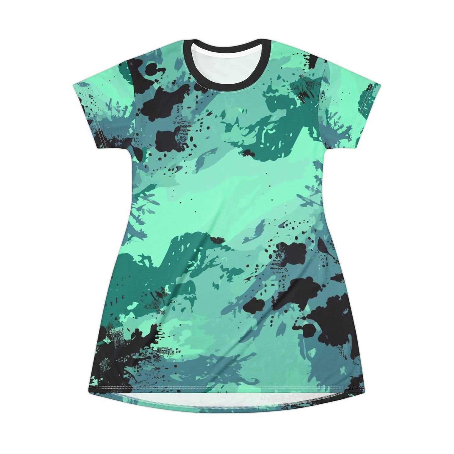 Bay Camo T-Shirt Dress (AOP) - Lizard Vigilante