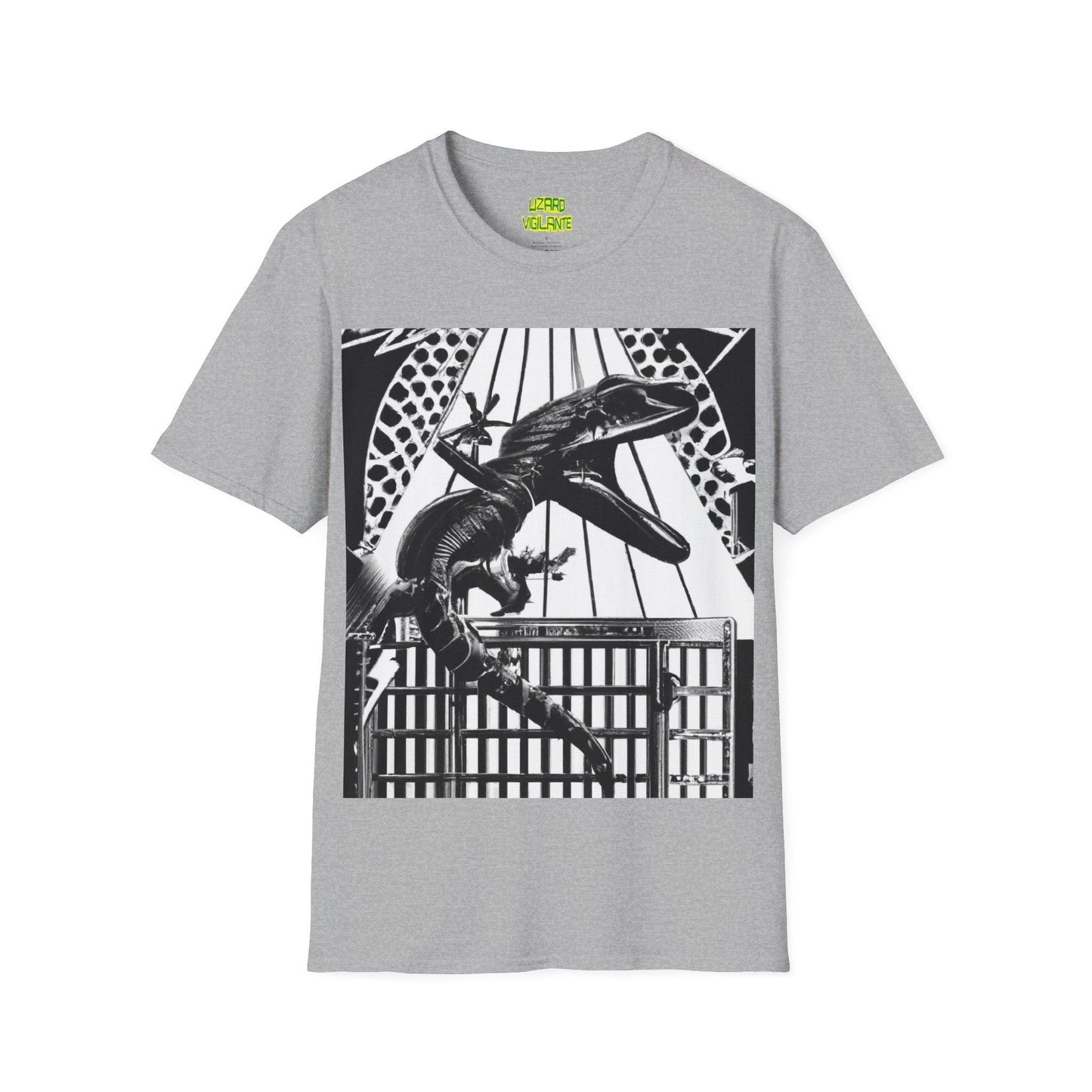 Lizard Vigilante Escapes Unisex Softstyle T-Shirt - Lizard Vigilante