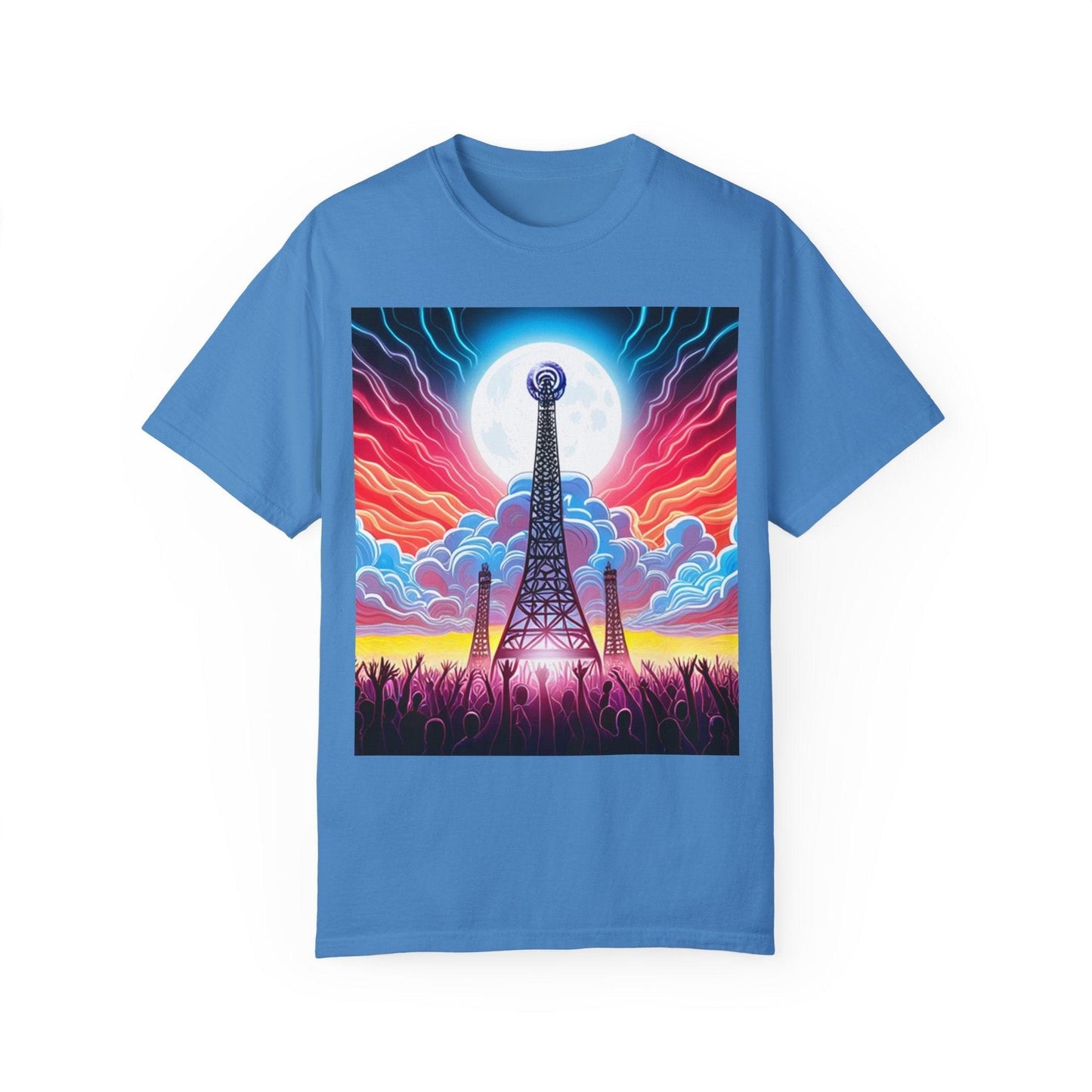 Eiffel CellTower Unisex Garment-Dyed T-shirt - Lizard Vigilante