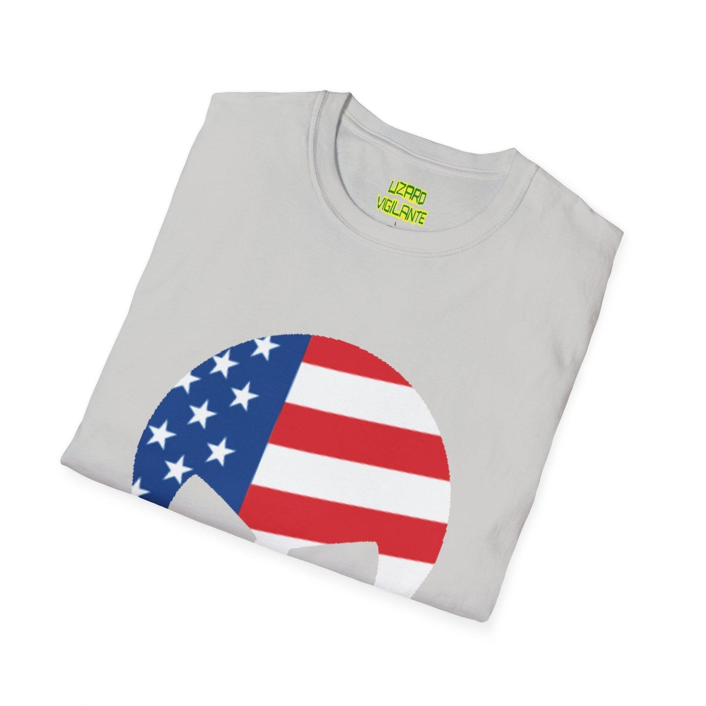 American Flag Skull Graphic Unisex Softstyle USA T-Shirt - Lizard Vigilante