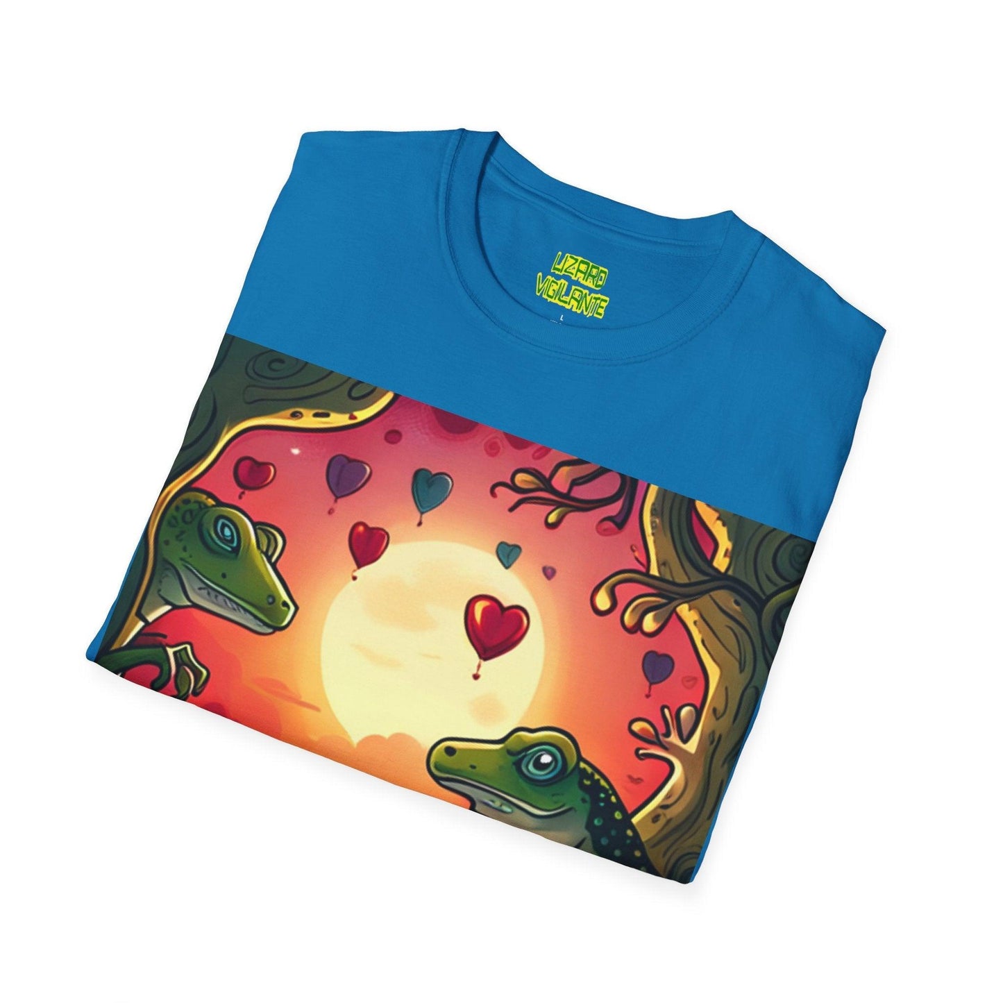 Floating Heart Lizards Unisex Softstyle T-Shirt - Lizard Vigilante