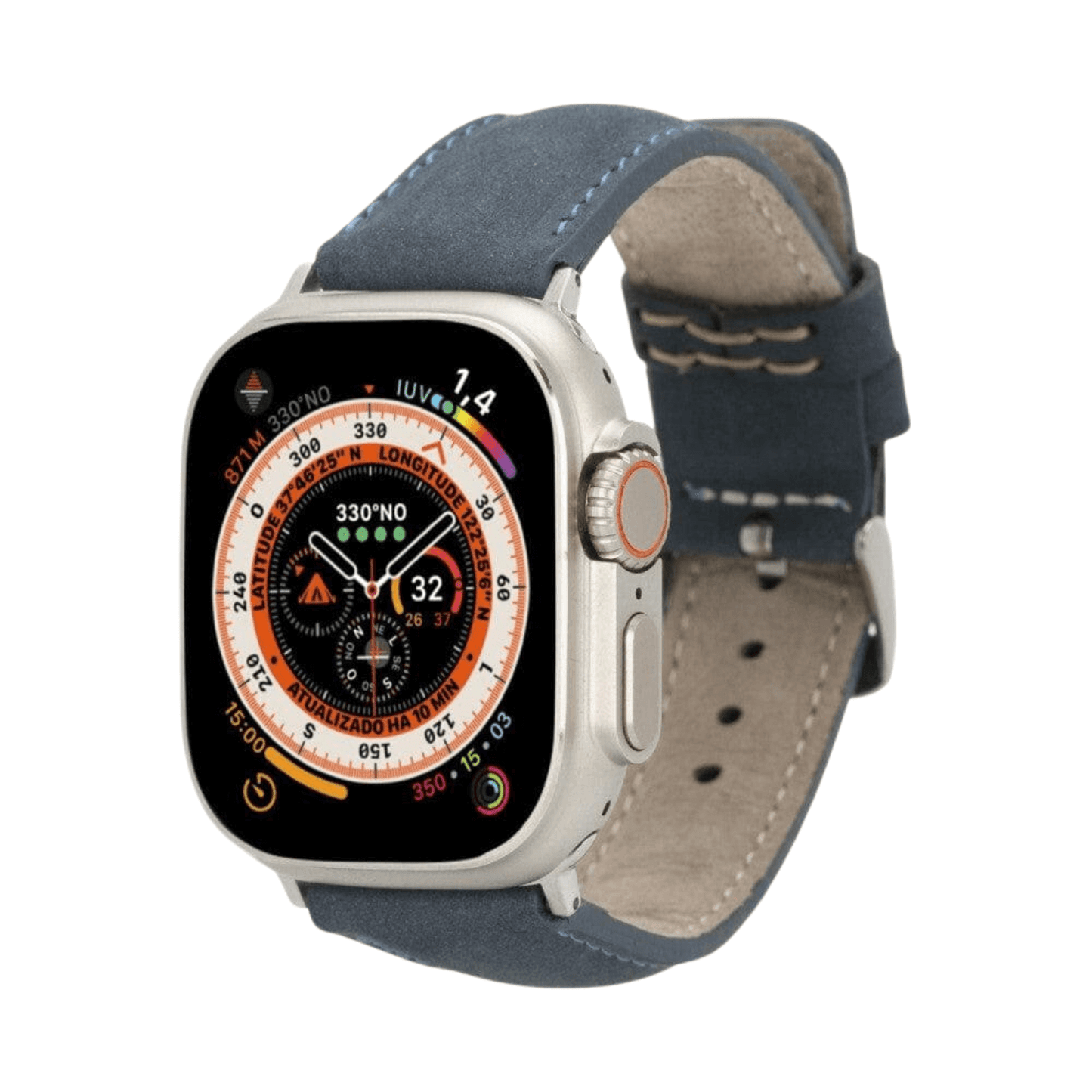 Apple Watch Blue Leather Strap - Boston