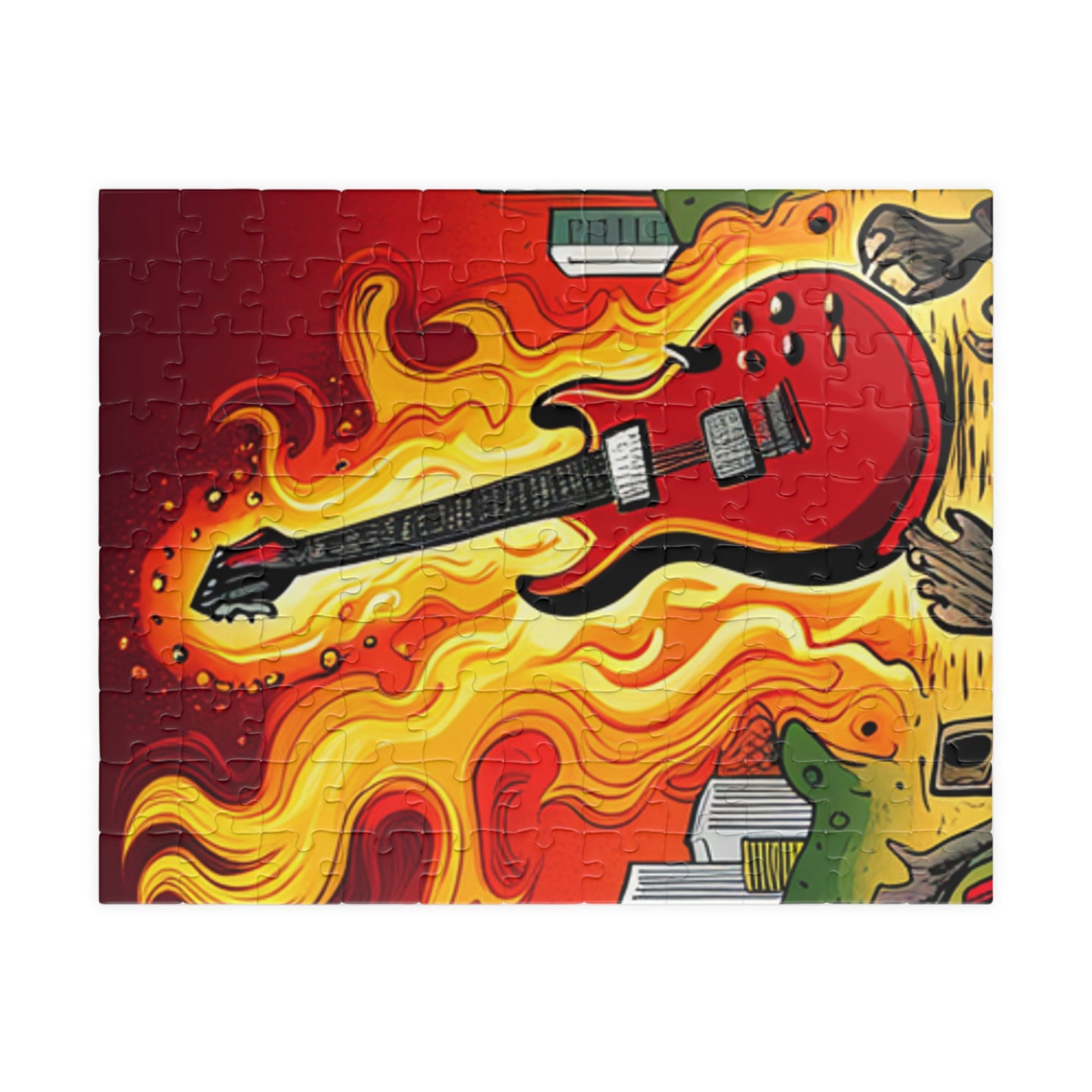 Fiery Guitar! Puzzle (110, 252, 500, 1014-piece) - Lizard Vigilante