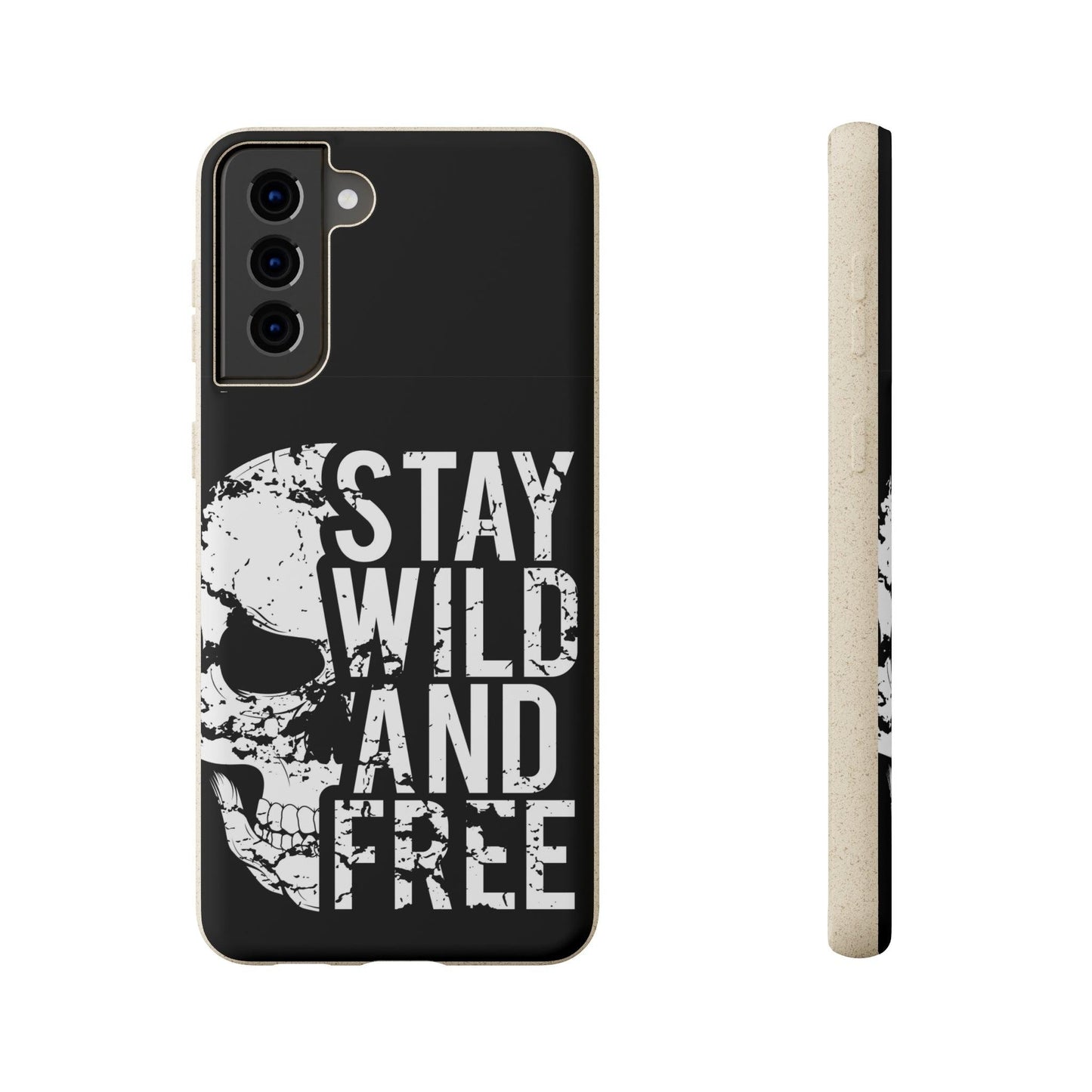 Stay Wild And Free Skull Biodegradable Cases - Lizard Vigilante