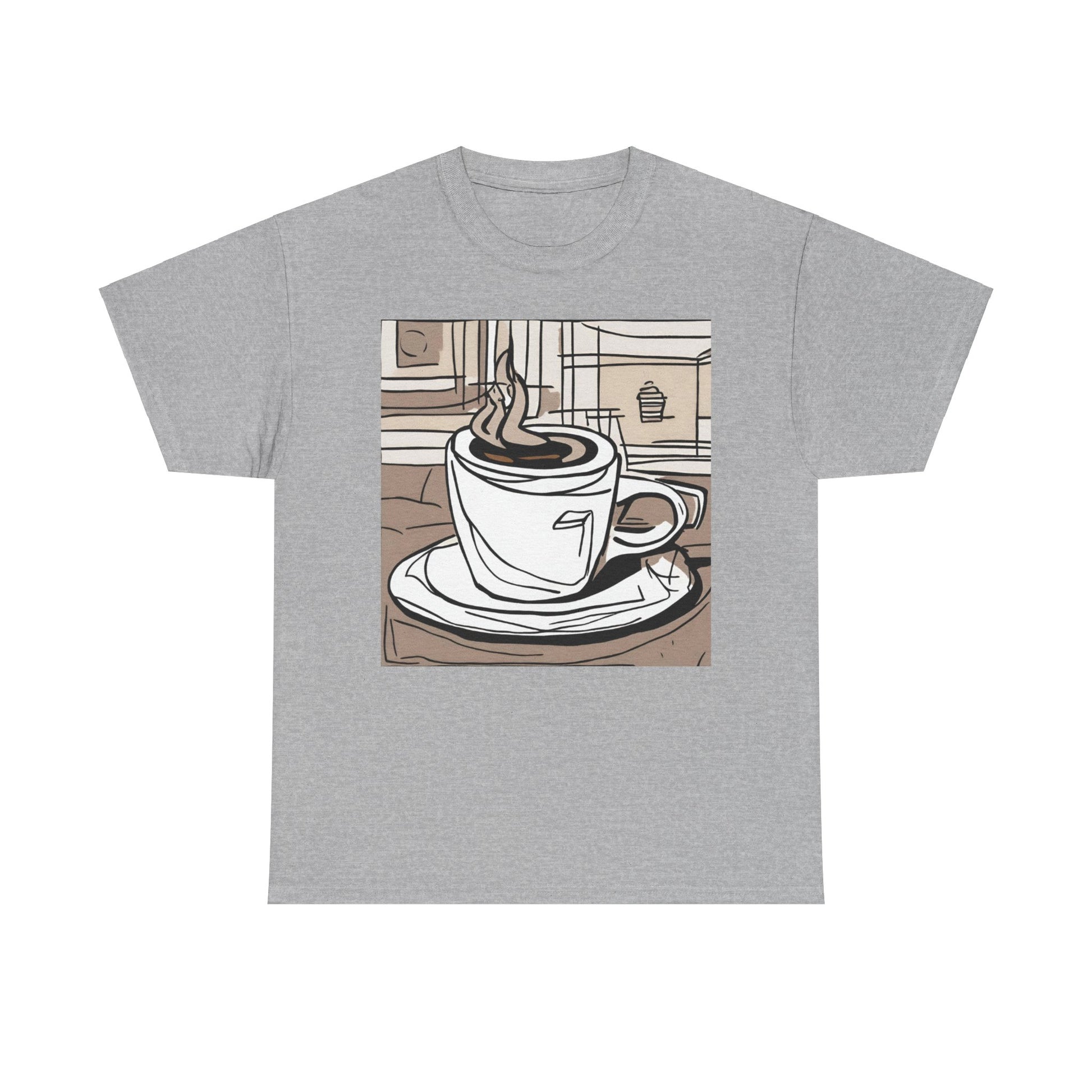 Cup of Coffee Illustration Unisex Heavy Cotton Tee - Lizard Vigilante