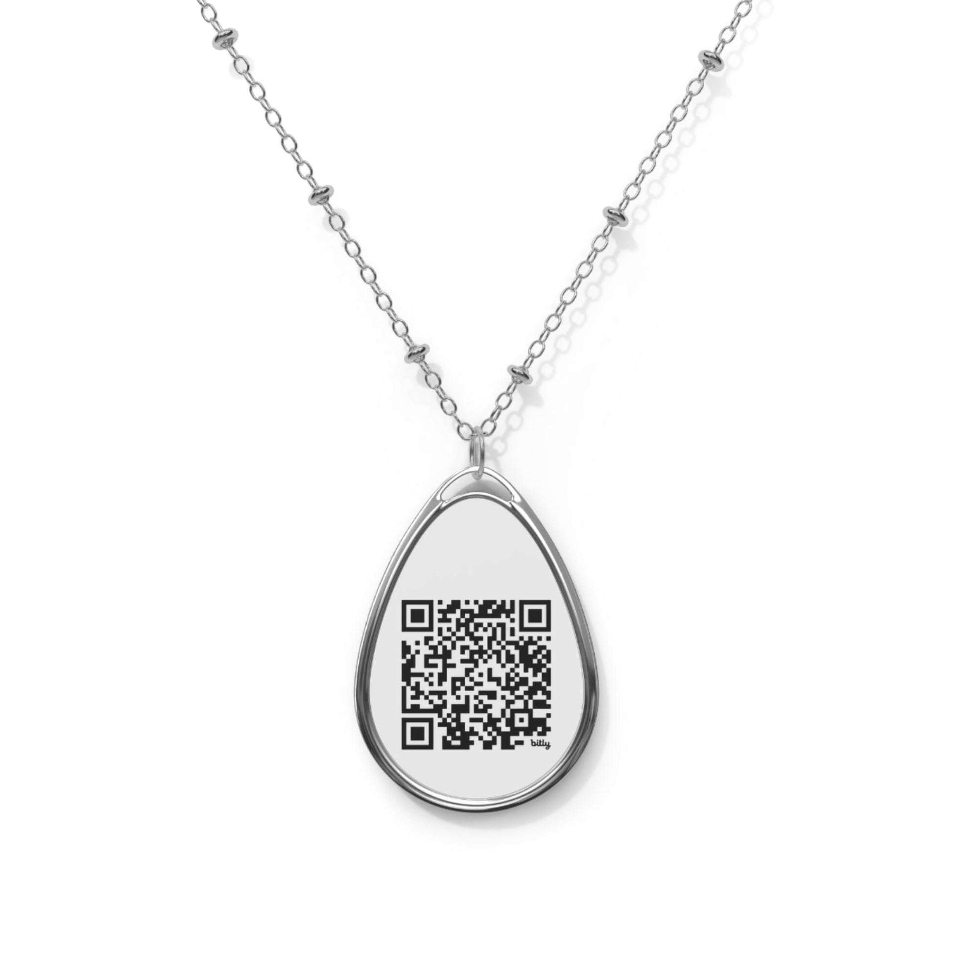 QR Code Oval Necklace - LizardVigilante.com QR Coded - Lizard Vigilante