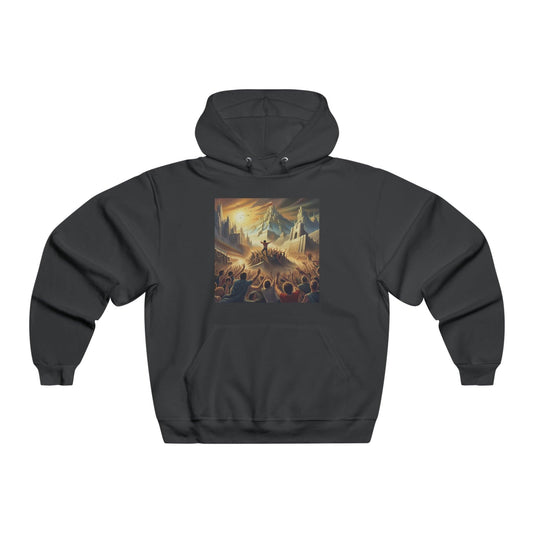 Metal Fantasy Mountain Men's NUBLEND® Hooded Sweatshirt - Lizard Vigilante