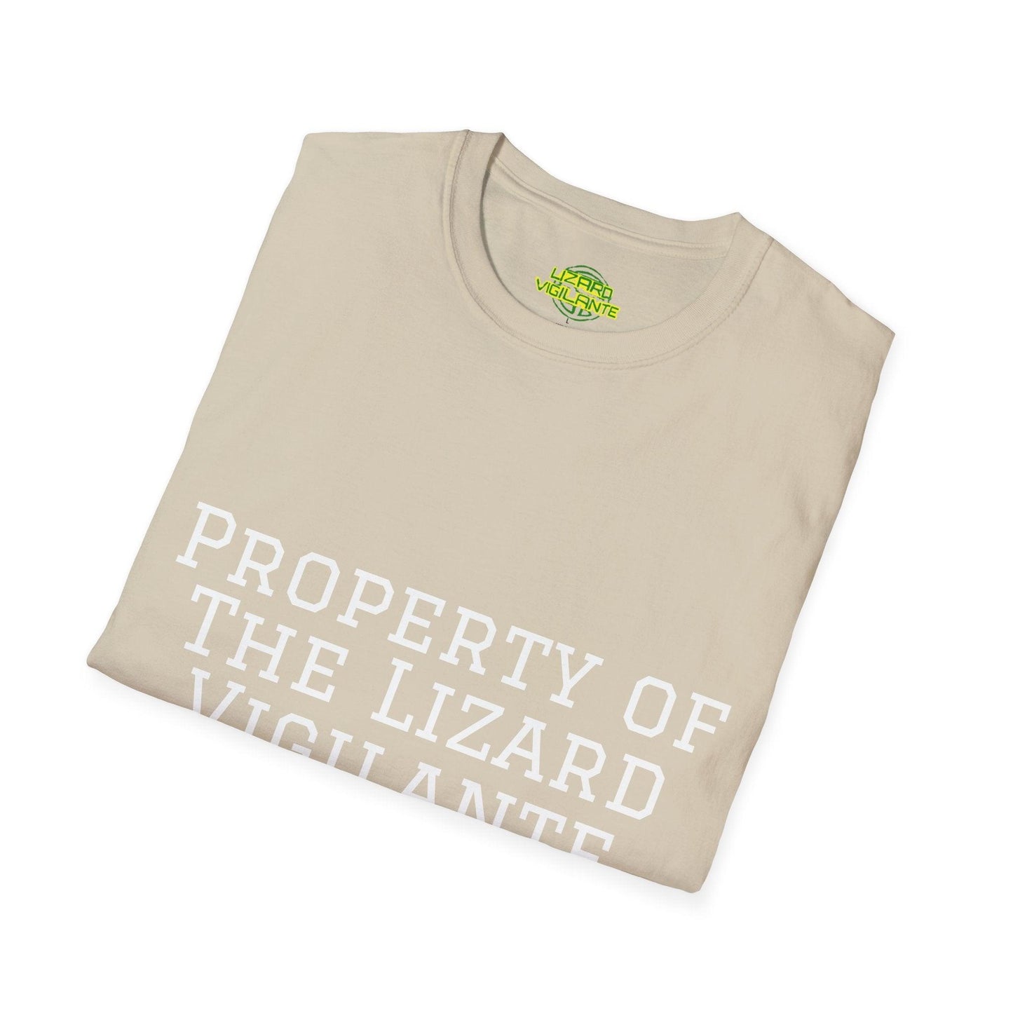 Property of The Lizard Vigilante Rockatorium Unisex Softstyle T-Shirt - Lizard Vigilante