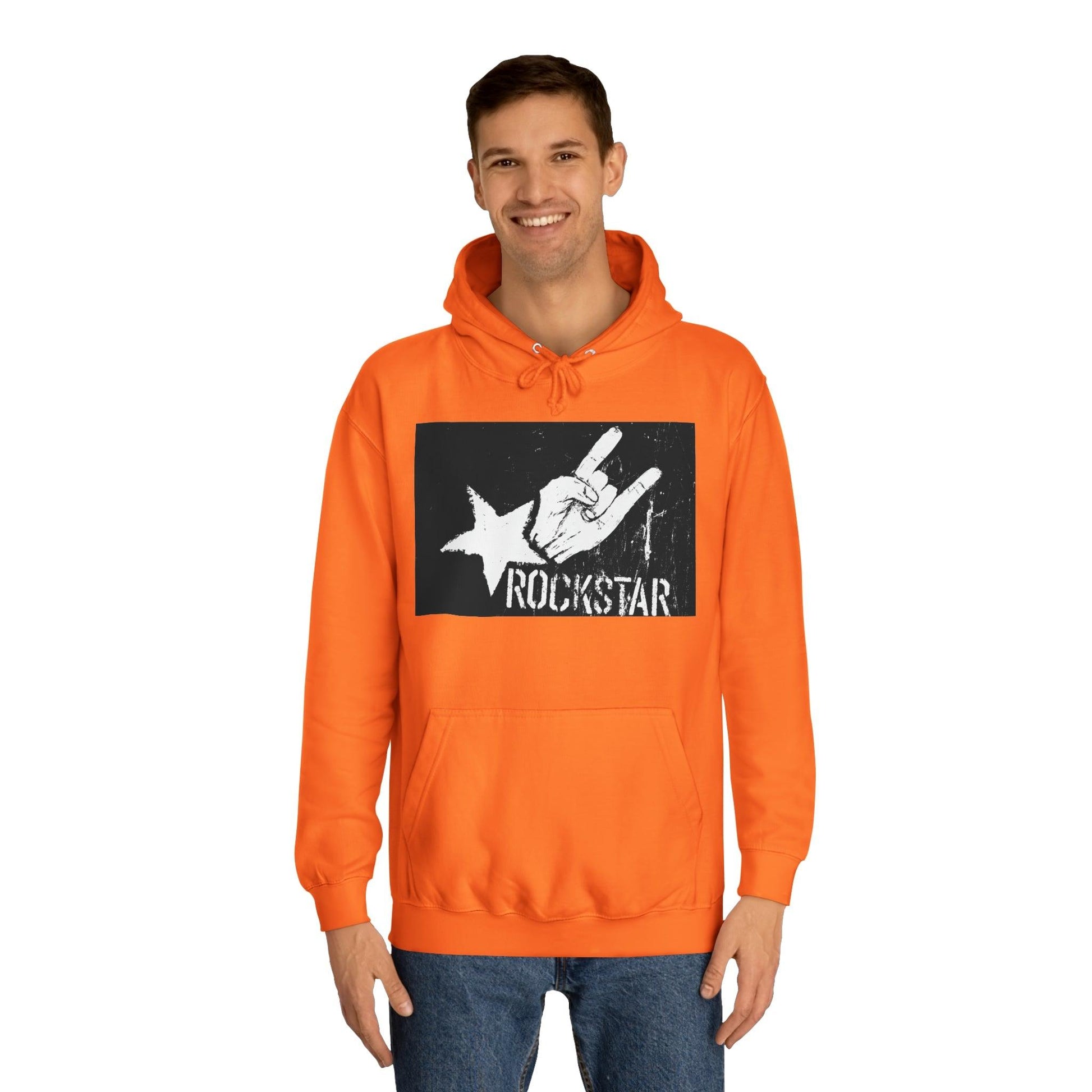 Rock Star Hand Sign Unisex College Hoodie - Lizard Vigilante