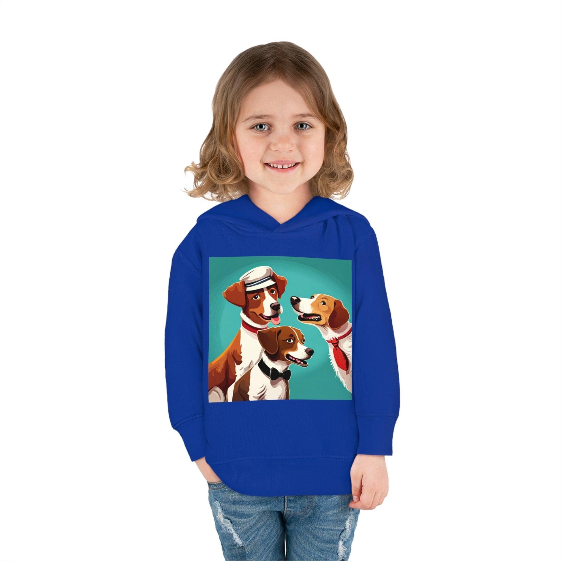 Illustrated Dogs Toddler Pullover Fleece Hoodie - Lizard Vigilante