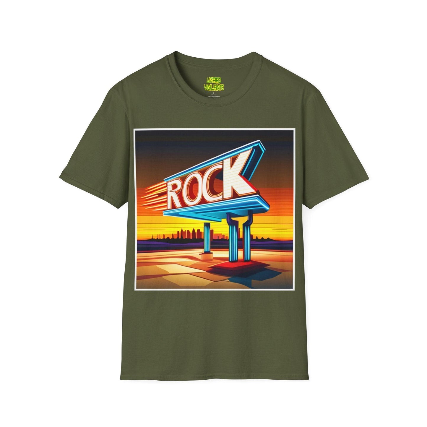 Rock Sign Gas Unisex Softstyle T-Shirt - Lizard Vigilante