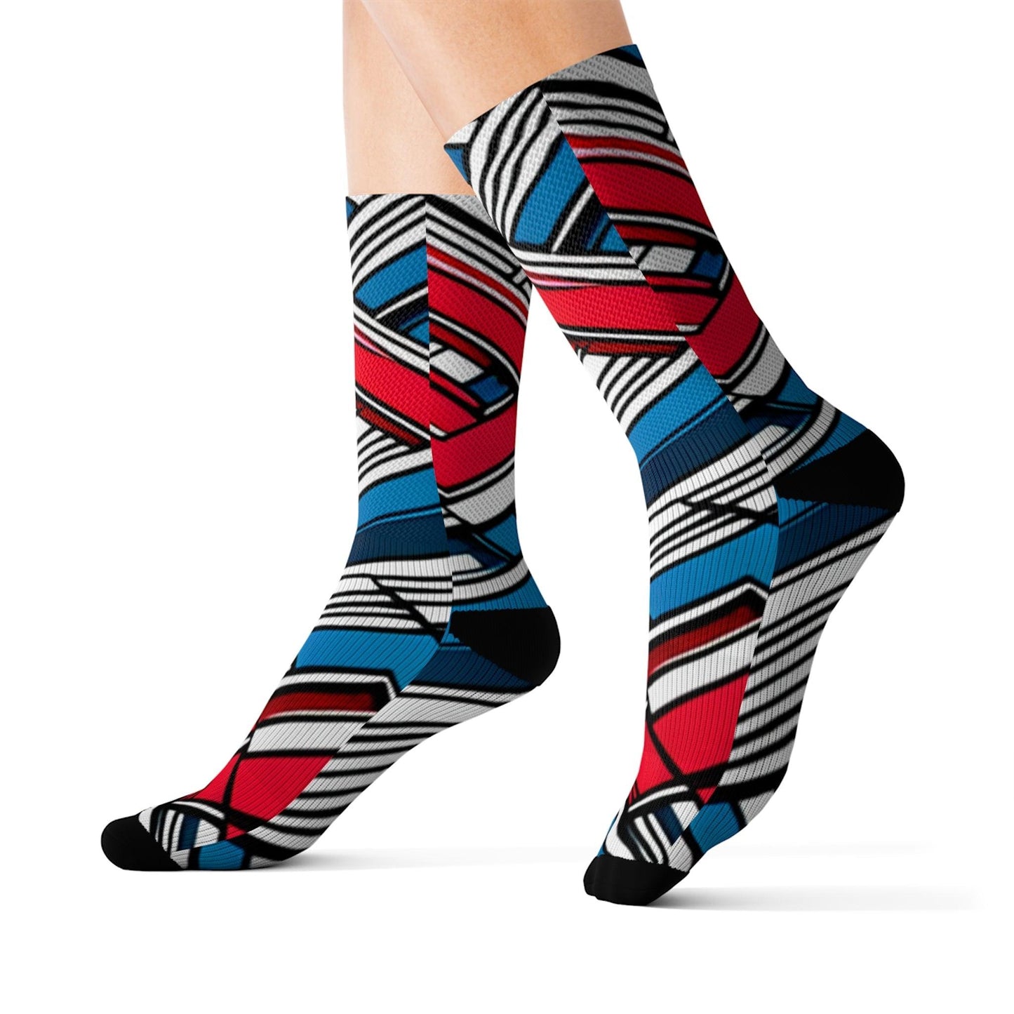 Geometric Patriot Sublimation Socks - Lizard Vigilante