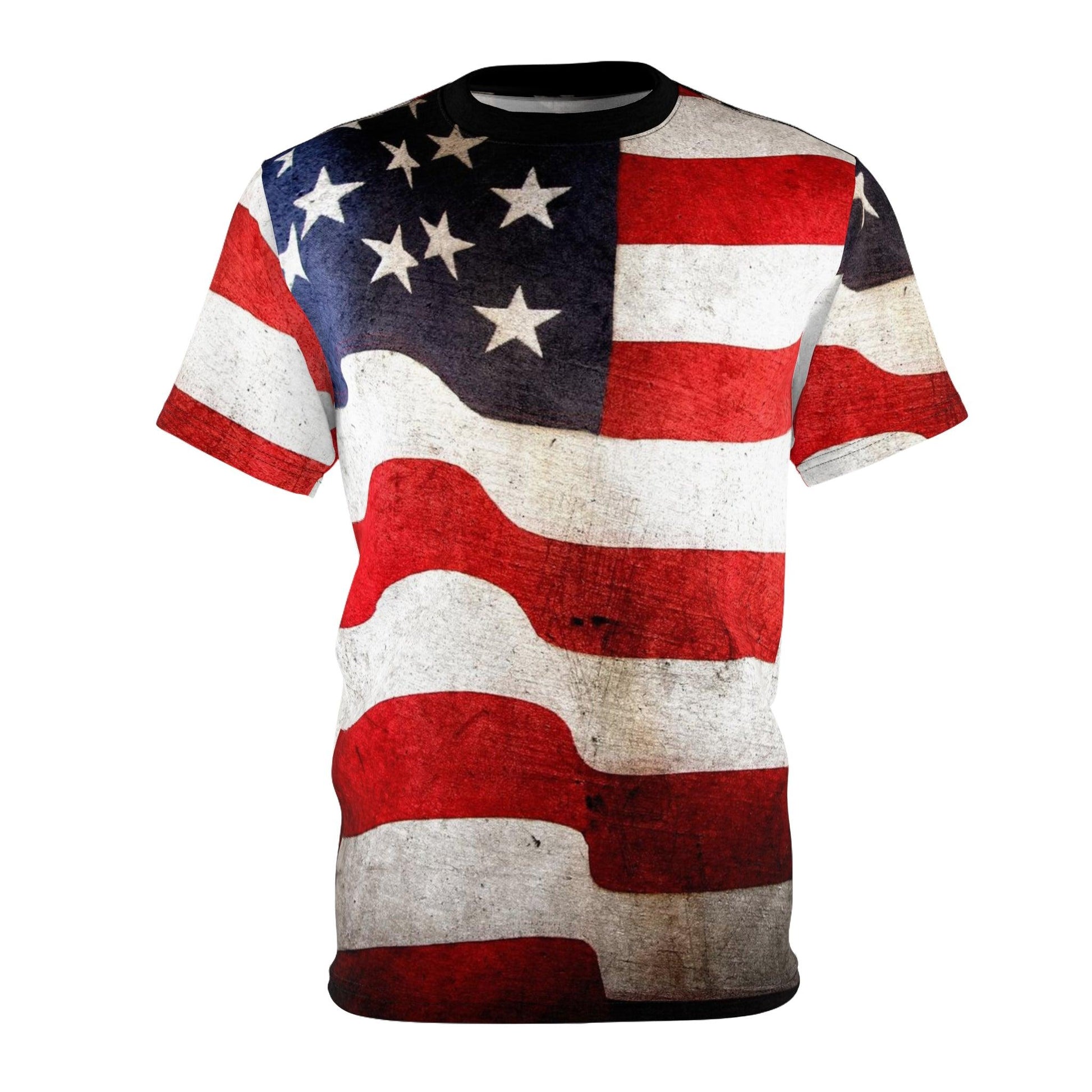 American Flag Photograph Unisex Tee Shirt - Lizard Vigilante