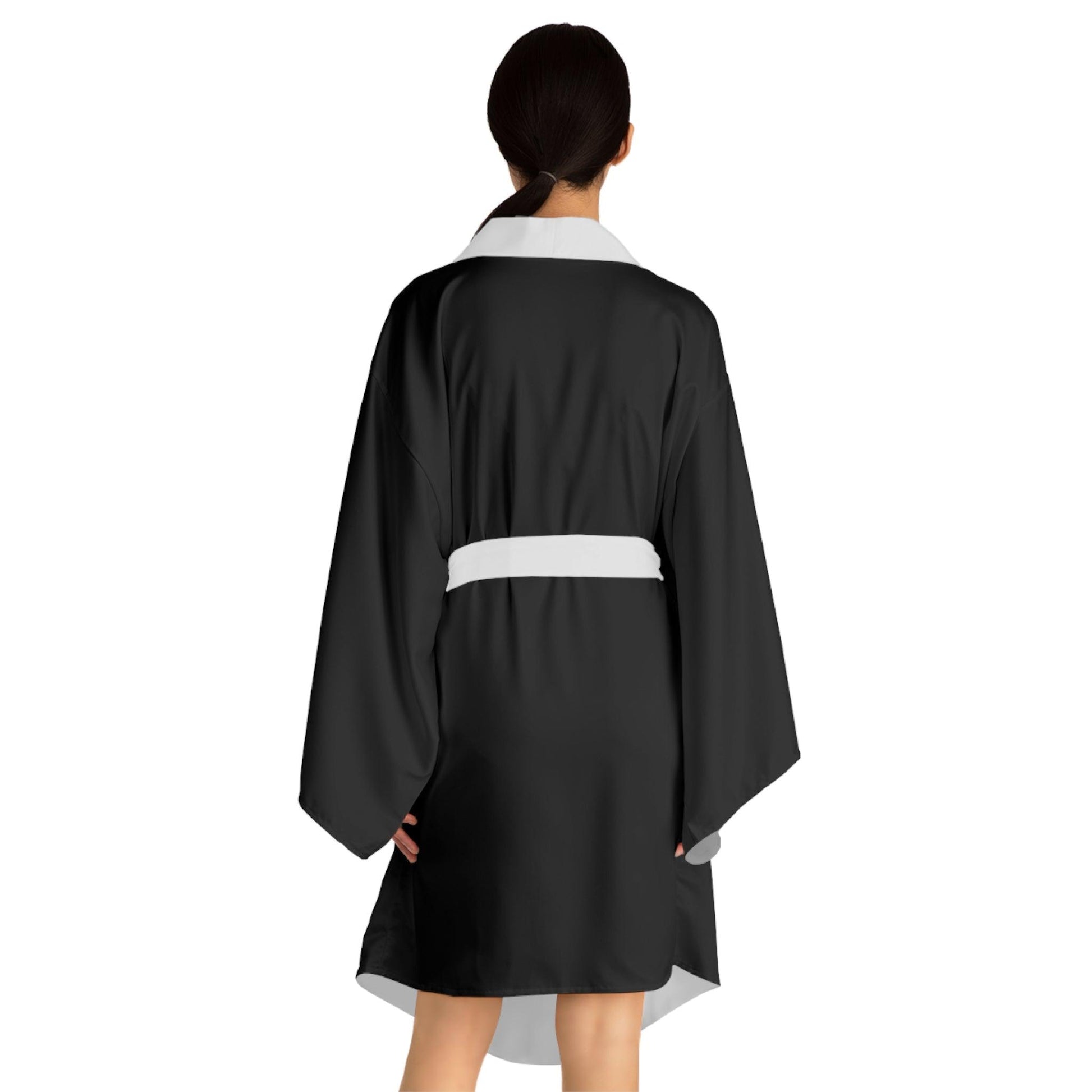 Comfy Cozy Long Sleeve Kimono Robe - Black - Lizard Vigilante