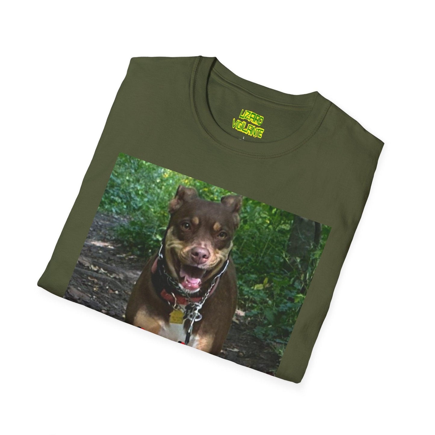 Who's A Happy Girl? Doggie Unisex Softstyle "Primo Rocks IV" T-Shirt - Lizard Vigilante