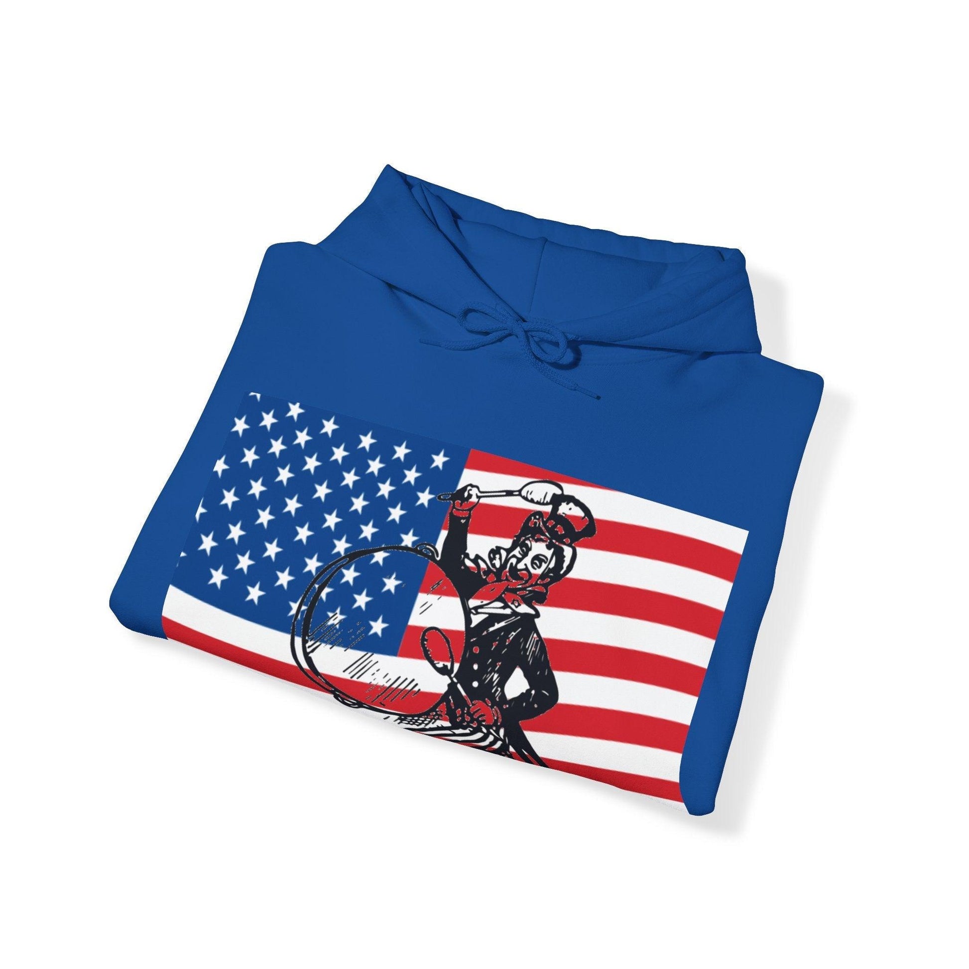 Uncle Sam Drummer American Flag Unisex Heavy Blend™ Hooded Sweatshirt - Lizard Vigilante