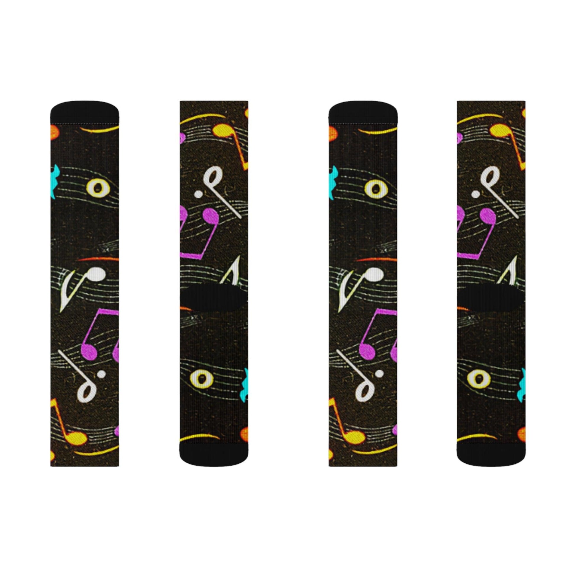 Musical Notes Sublimation Socks - Lizard Vigilante