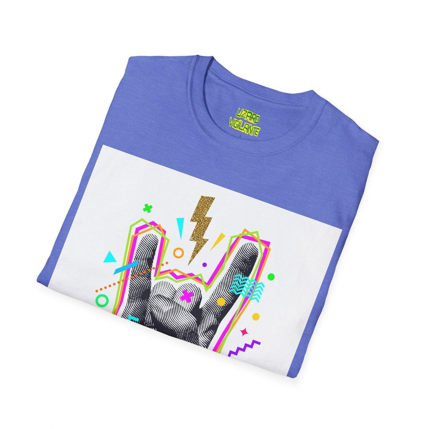 Heavy Metal Hand Sign Unisex Softstyle T-Shirt - Lizard Vigilante