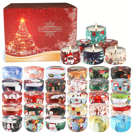 36pcs Christmas Scented Candle, Smoke-free, No-drip, Elegant Romantic Candle, Suitable For Family, Church, Seasonal Celebrations, Also Very Suitable For Christmas Use, As A Gift To Relatives And Friends.