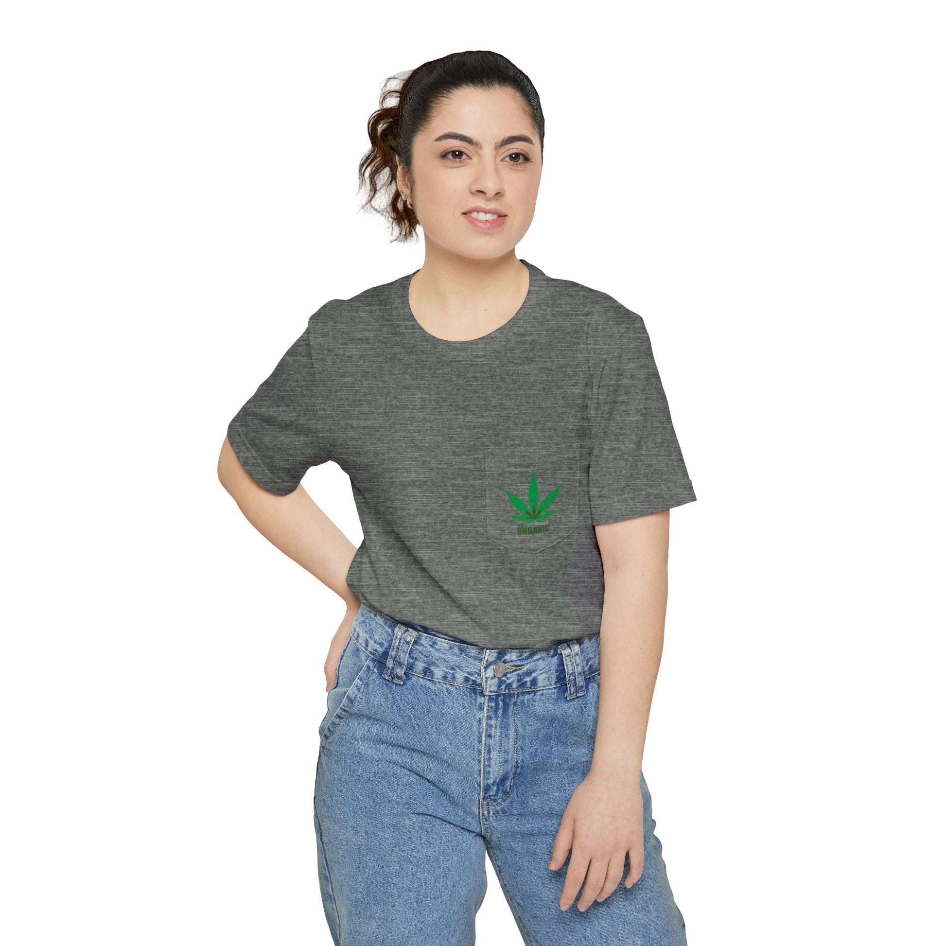 It's Organic Pot Leaf Unisex Pocket T-shirt - Lizard Vigilante