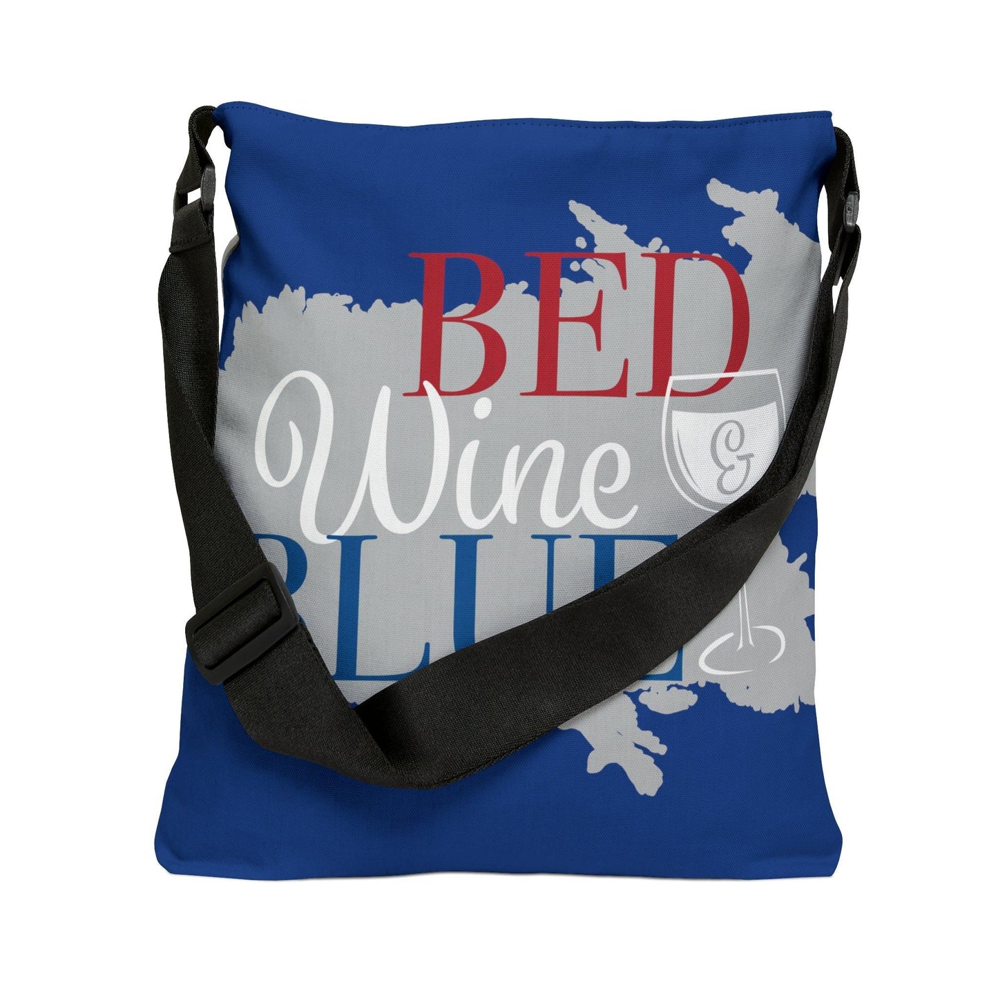 BED WINE & BLUE Adjustable Tote Bag (AOP) - Lizard Vigilante