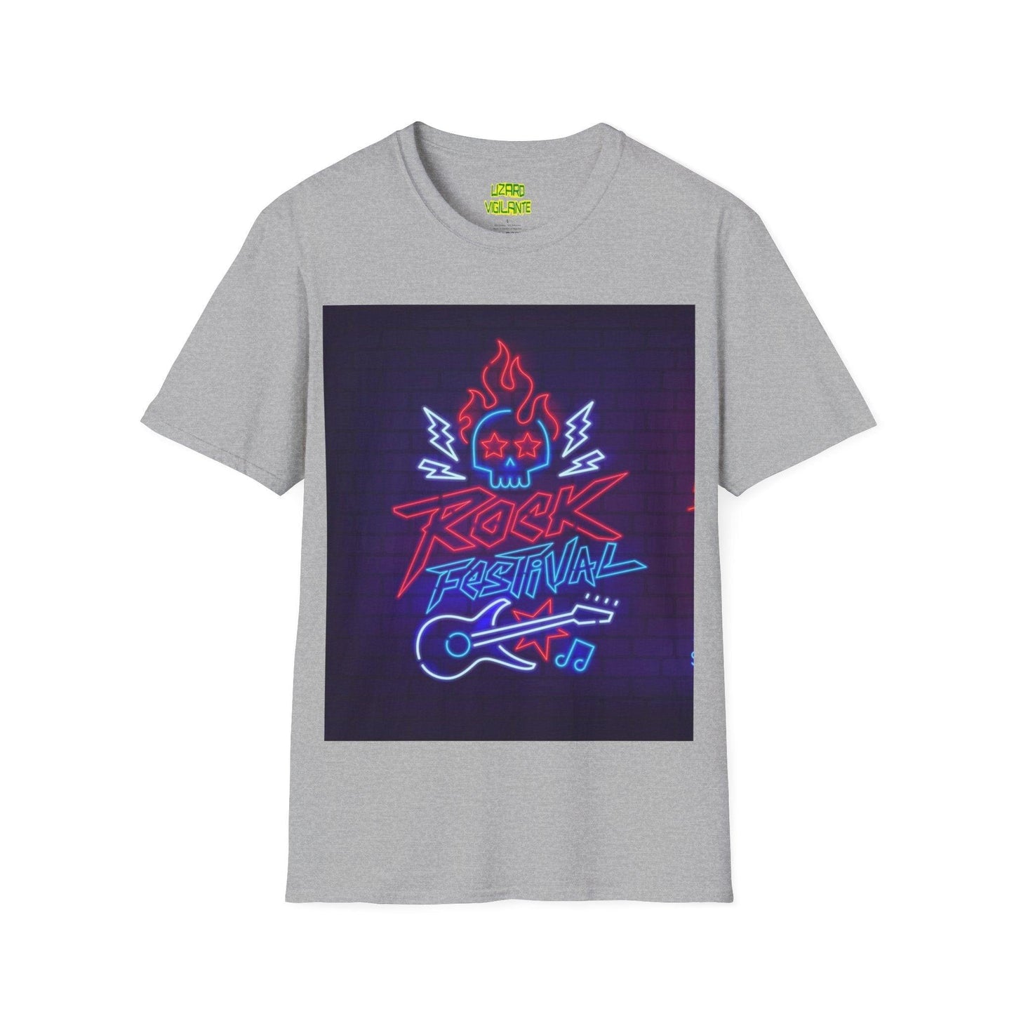 Neon Rock Festival Unisex Softstyle T-Shirt - Lizard Vigilante