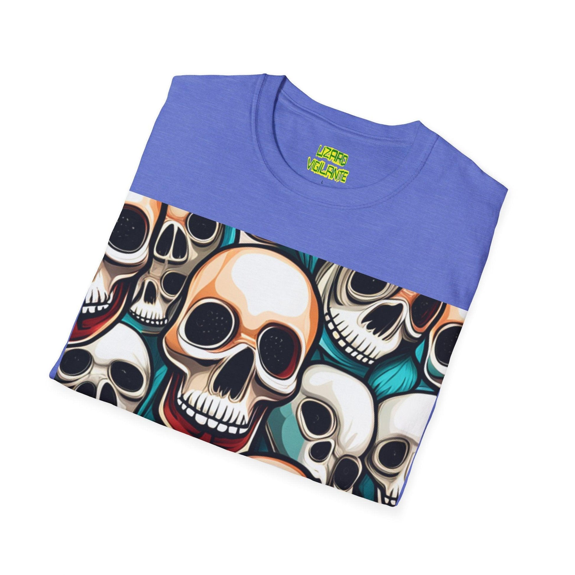 Shiny Happy Skulls Unisex Softstyle T-Shirt - Lizard Vigilante