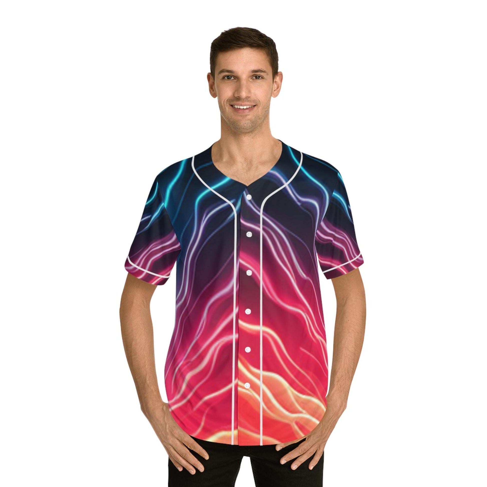 Staticy Men's Baseball Jersey - Lizard Vigilante