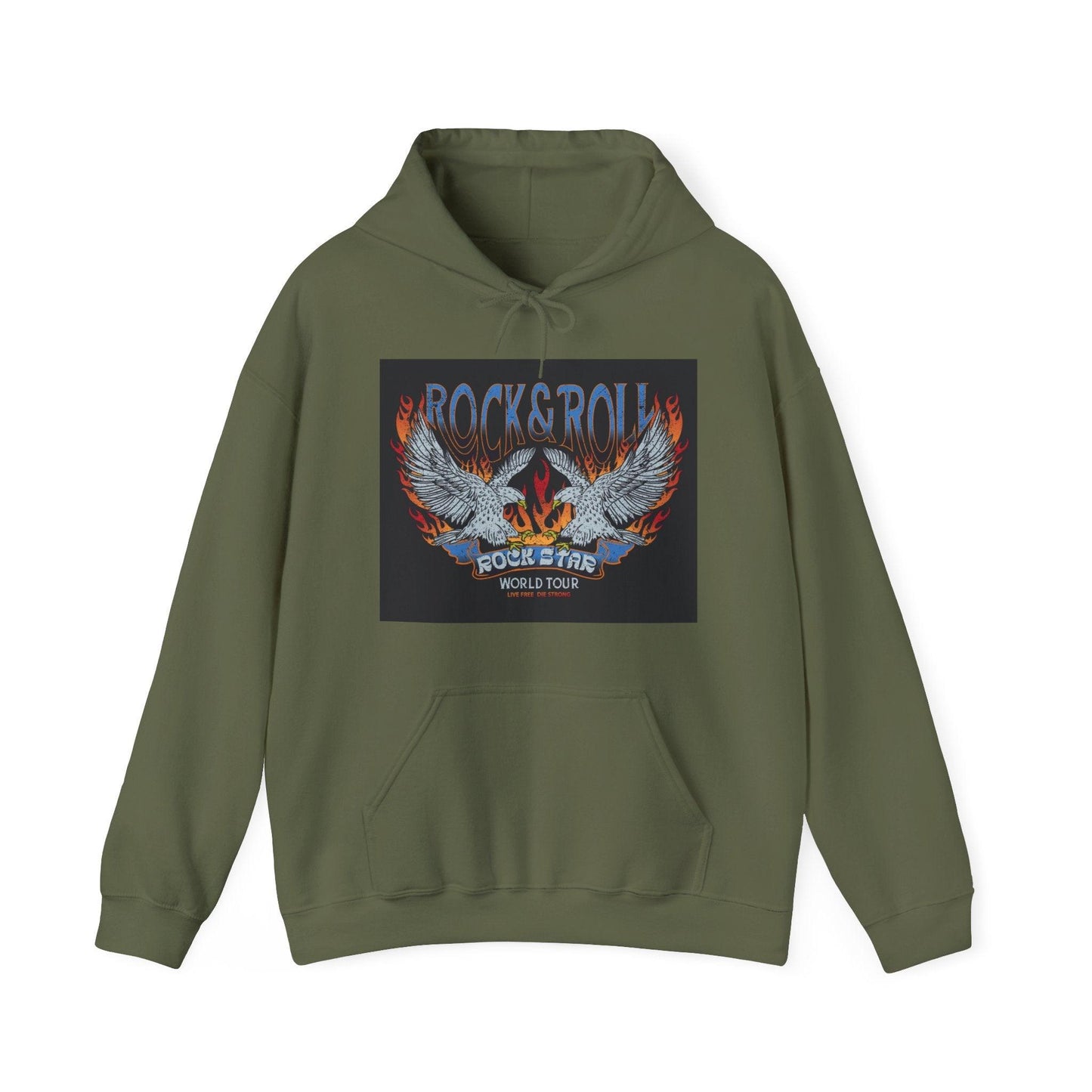 Rock & Roll Rock Star Unisex Heavy Blend™ Hooded Sweatshirt - Premium Hoodie from Printify - Just $42.64! Shop now at Lizard Vigilante