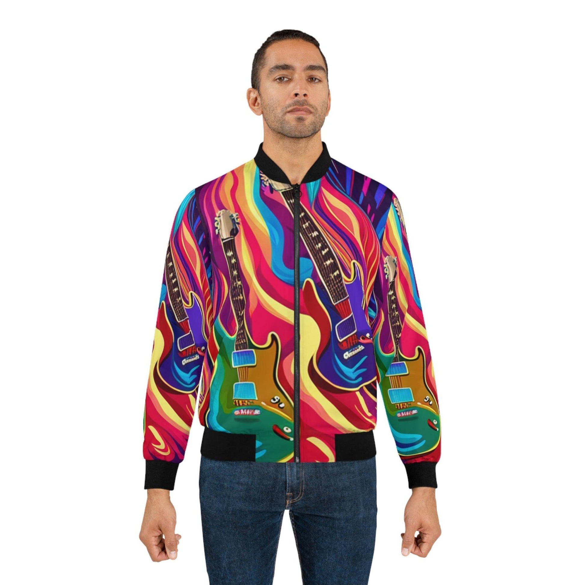 Psychedelic Things Men's Bomber Jacket - Lizard Vigilante