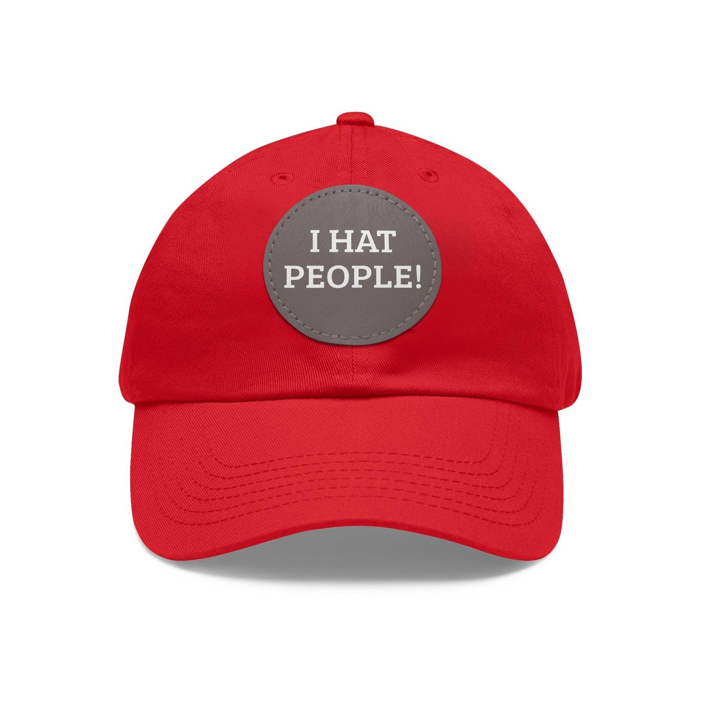 I HAT PEOPLE! Dad Hat with Leather Patch (Round) - Lizard Vigilante